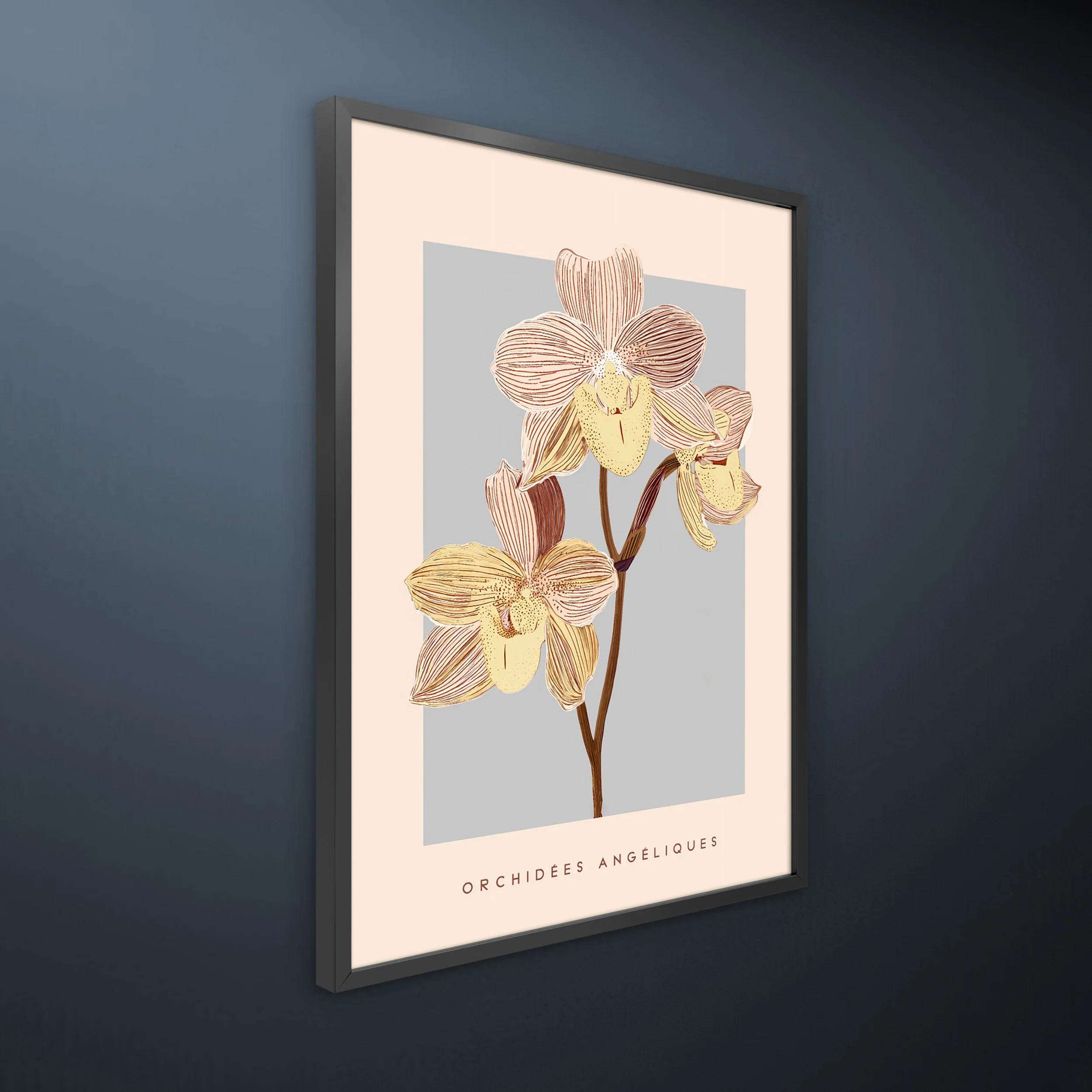 Obraz w czarnej ramie Pink Orchids 70x50 cm - Image 4