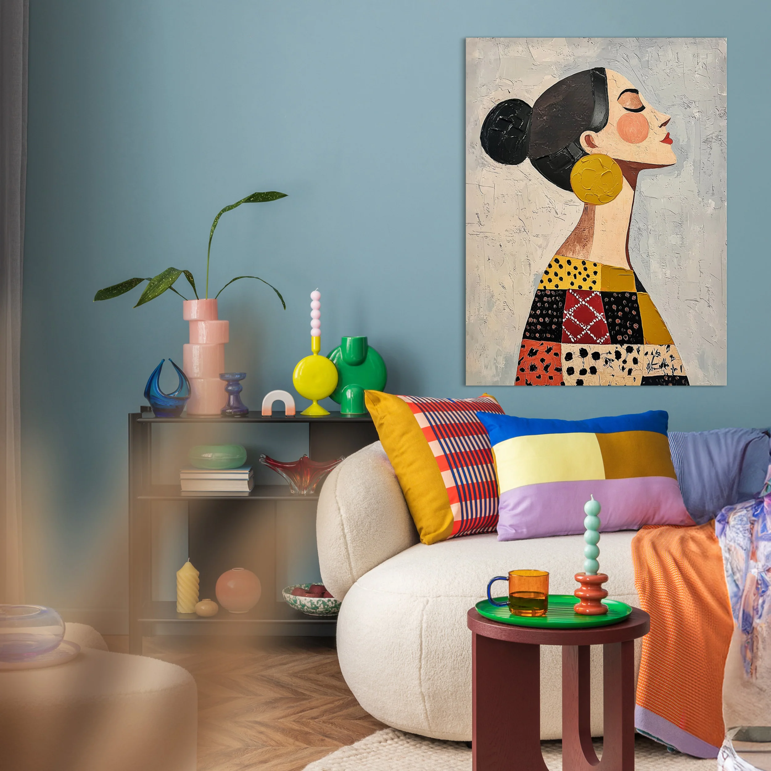 Obraz z ręcznie malowanymi elementami Mae 100x70 cm - Image 3