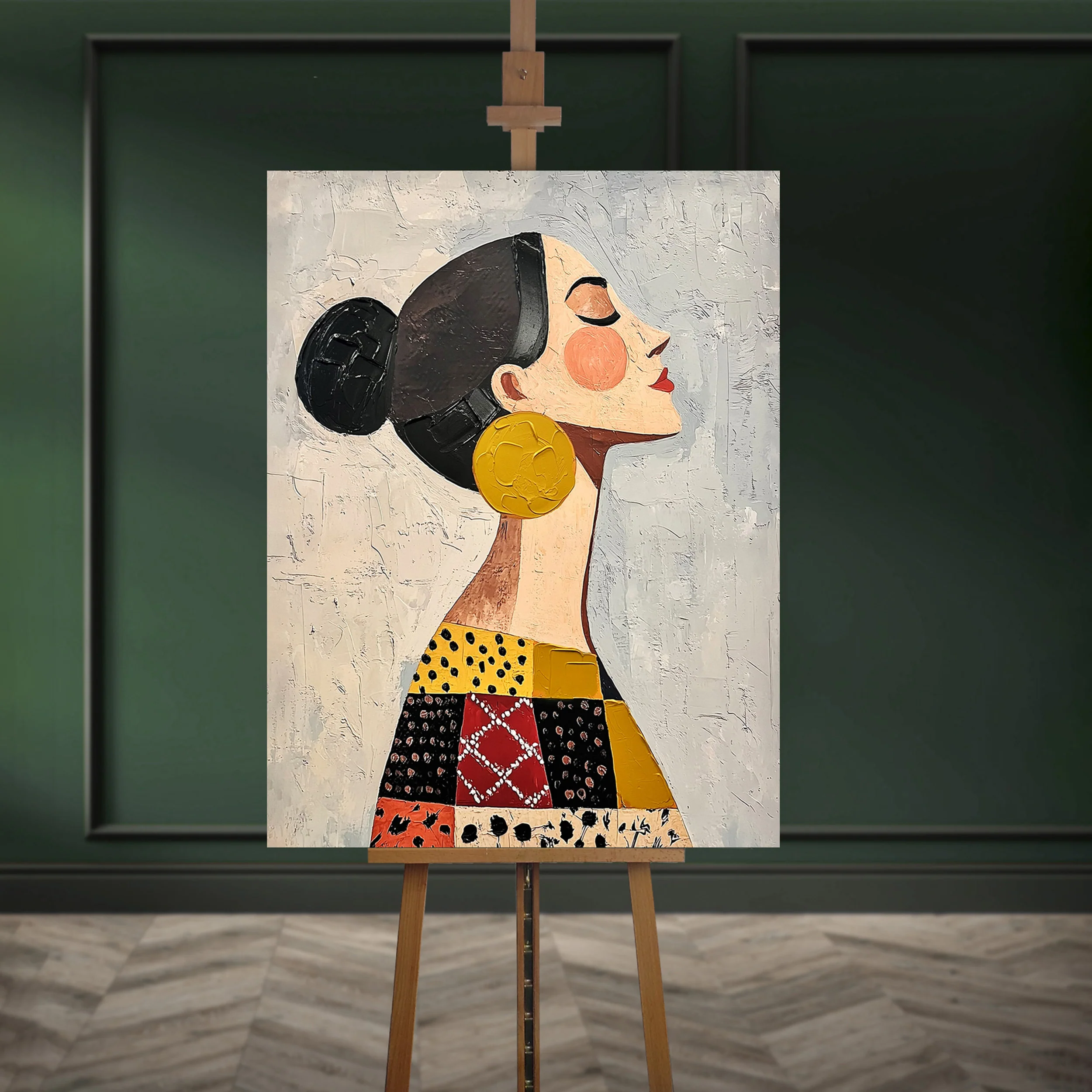 Obraz z ręcznie malowanymi elementami Mae 100x70 cm - Image 4
