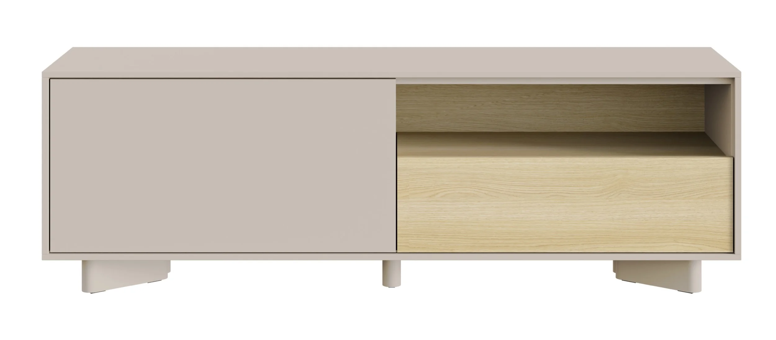 Szafka RTV Distria z szufladą 140 cm kaszmir/dąb vicenza - Image 9