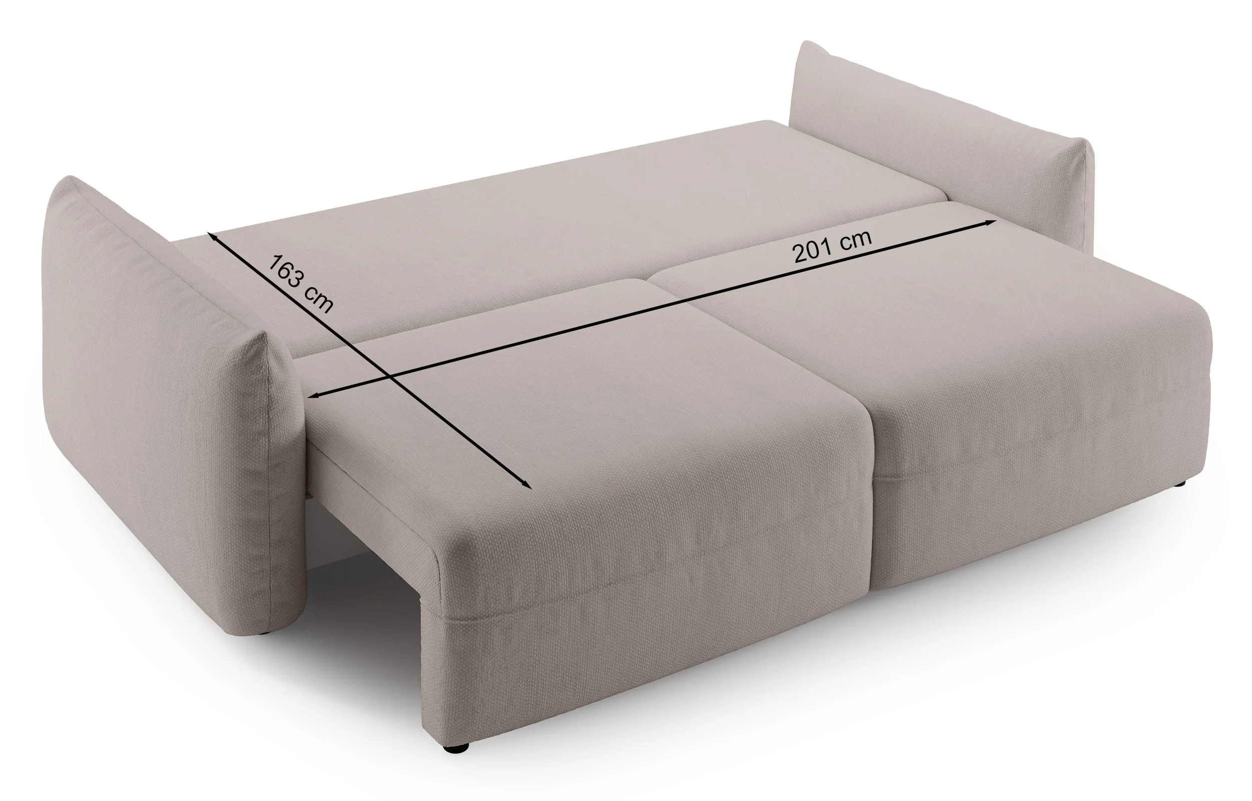 Kanapa rozkładana trzyosobowa Theolla z pojemnikiem brązowa szenil - Image 10