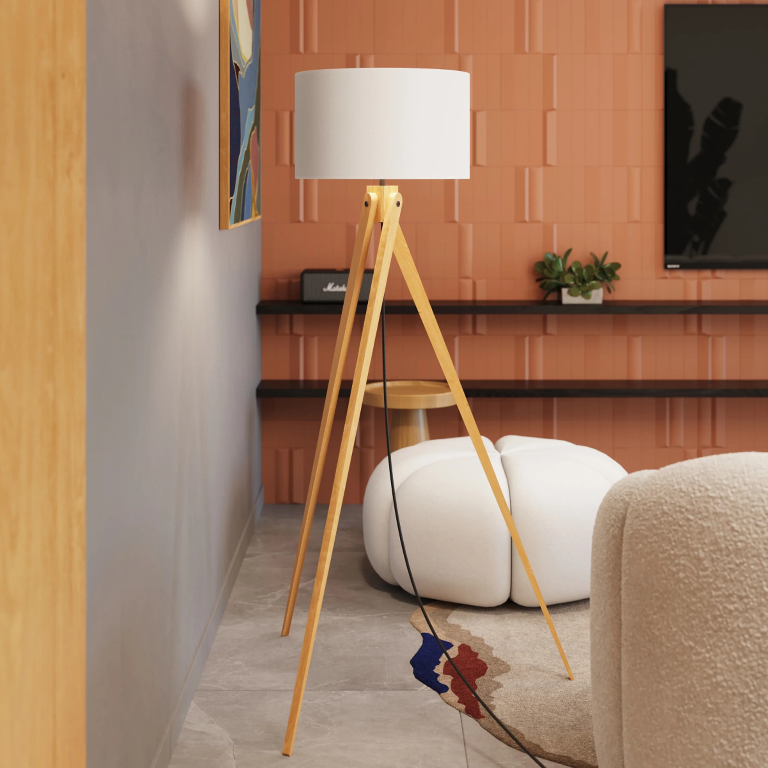 Lampa podłogowa Natt biała - Image 5