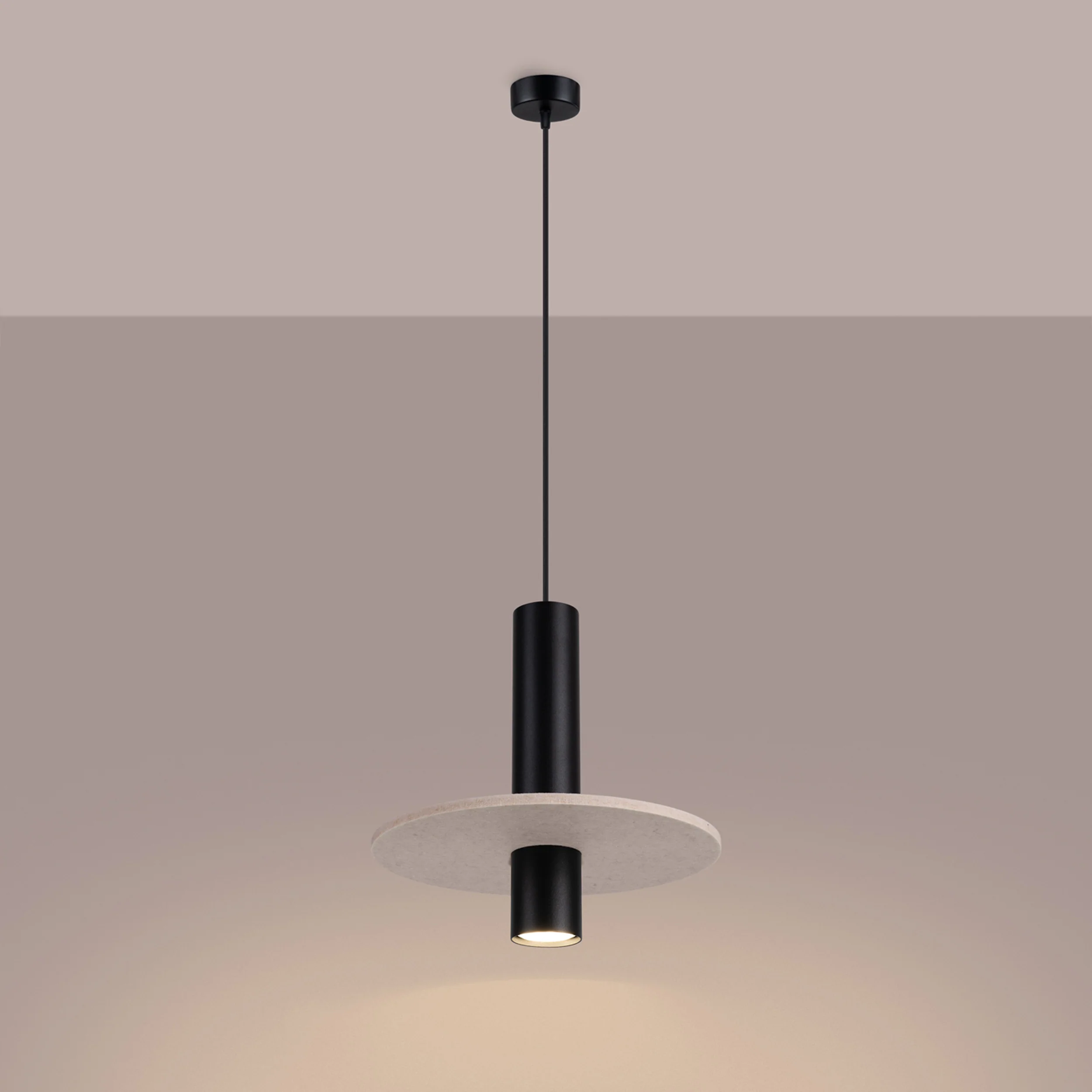 Lampa wisząca Pelta czarna/beżowa - Image 2