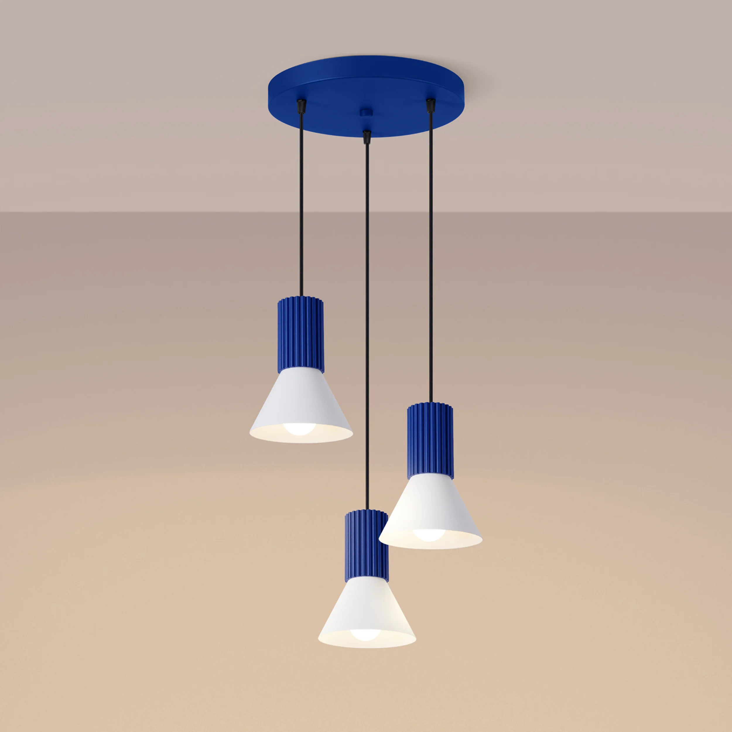 Lampa wisząca Estria x3 biała/ultramaryna - Image 2