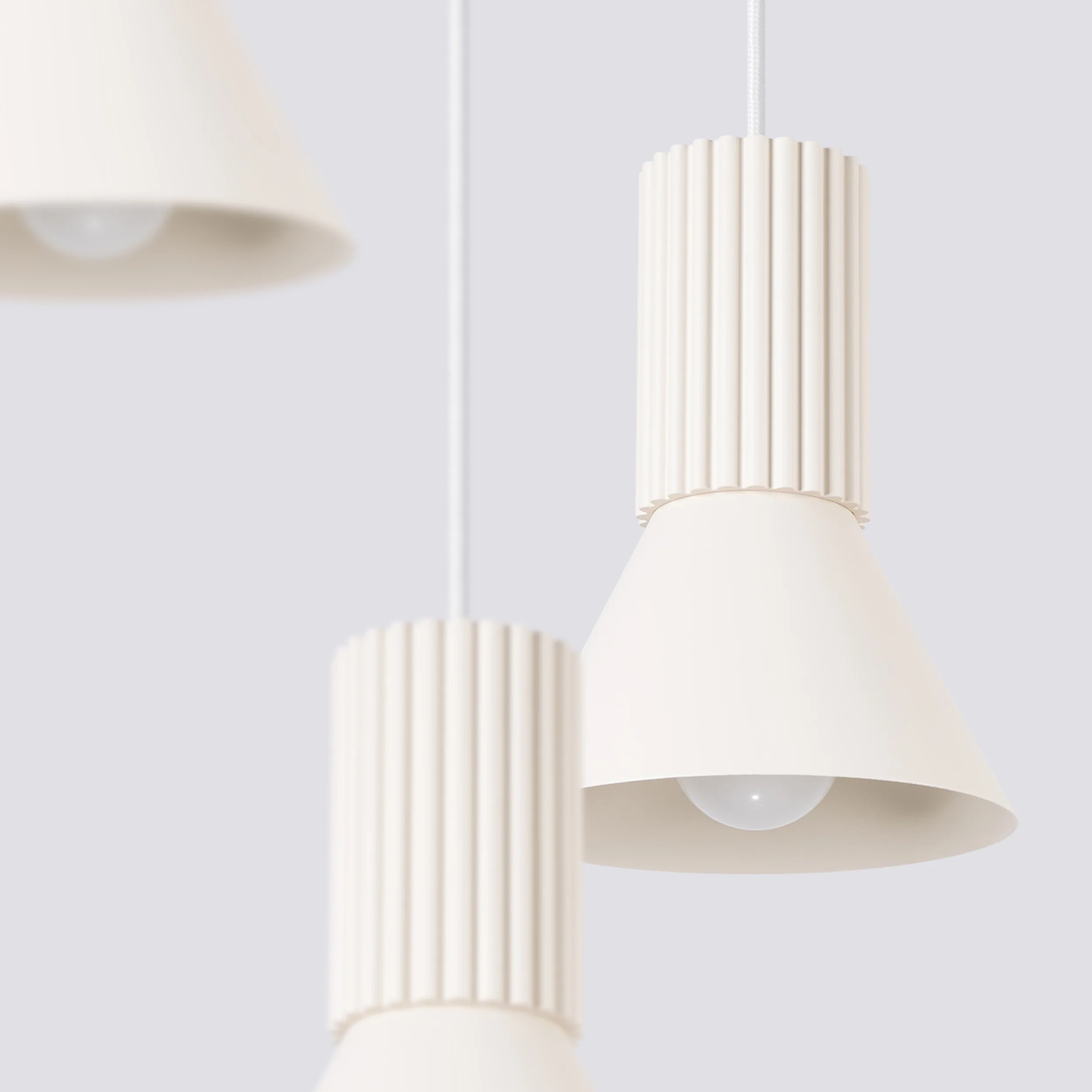 Lampa wisząca Estria x3 beżowa - Image 10