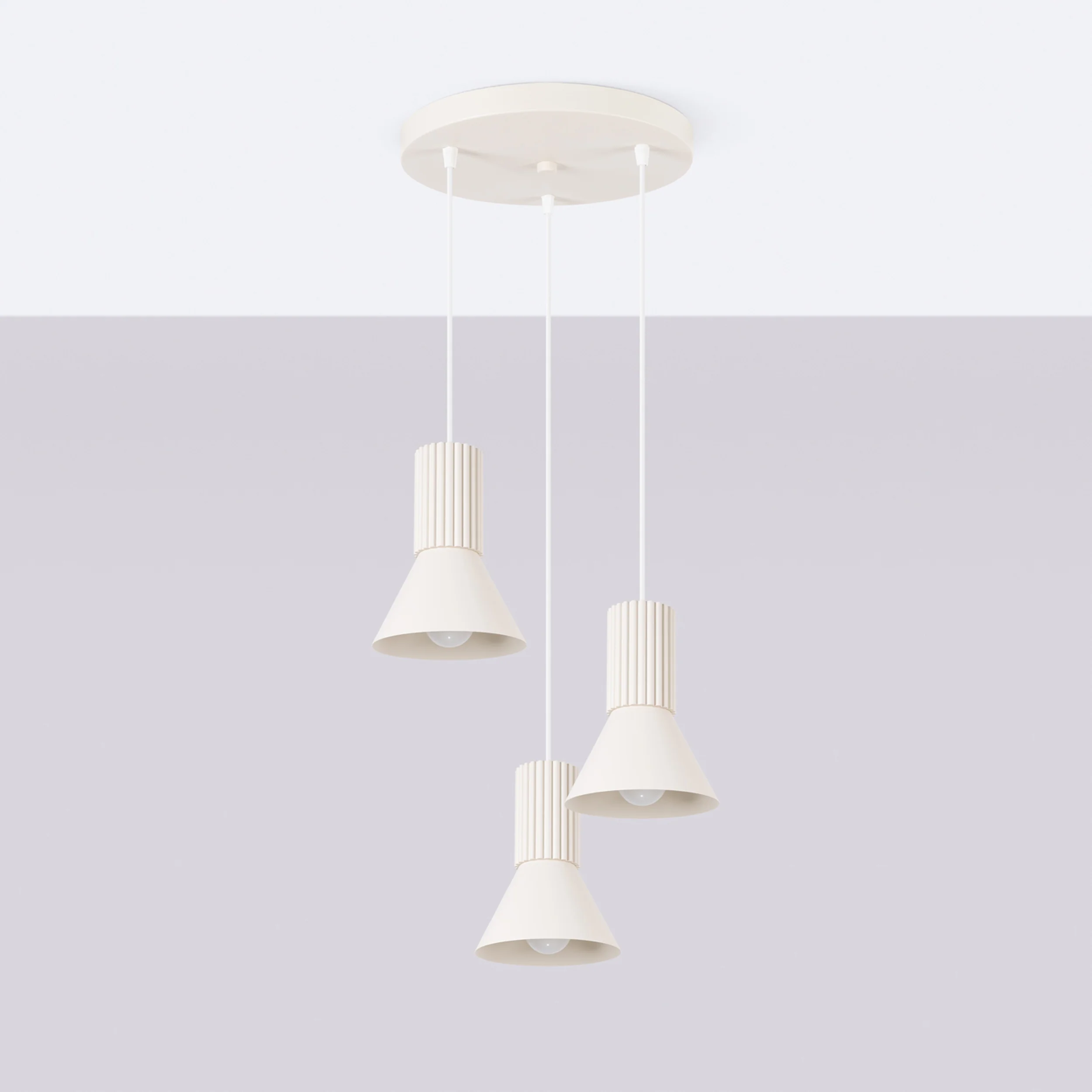 Lampa wisząca Estria x3 beżowa - Image 2