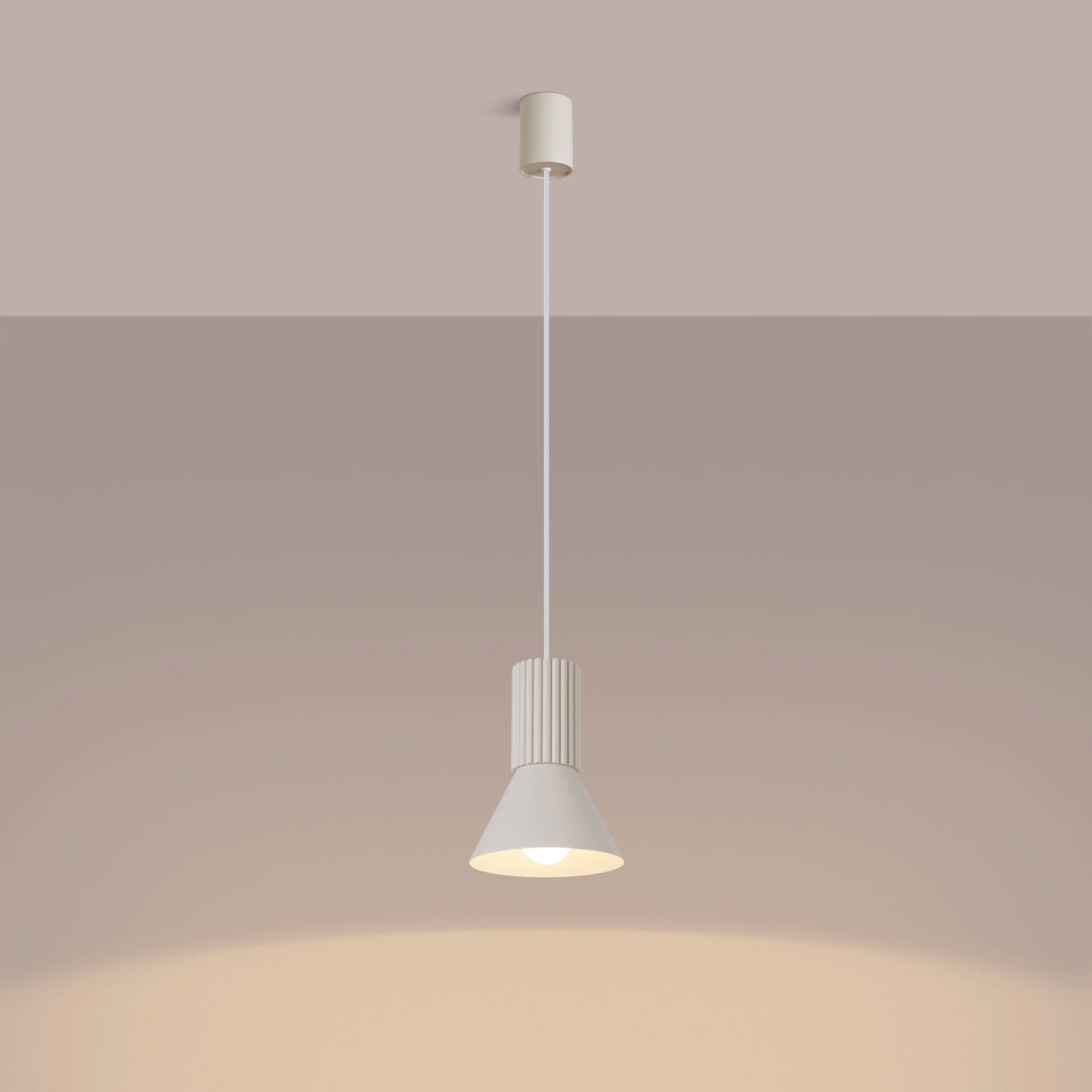 Lampa wisząca Estria x1 beżowa - Image 2