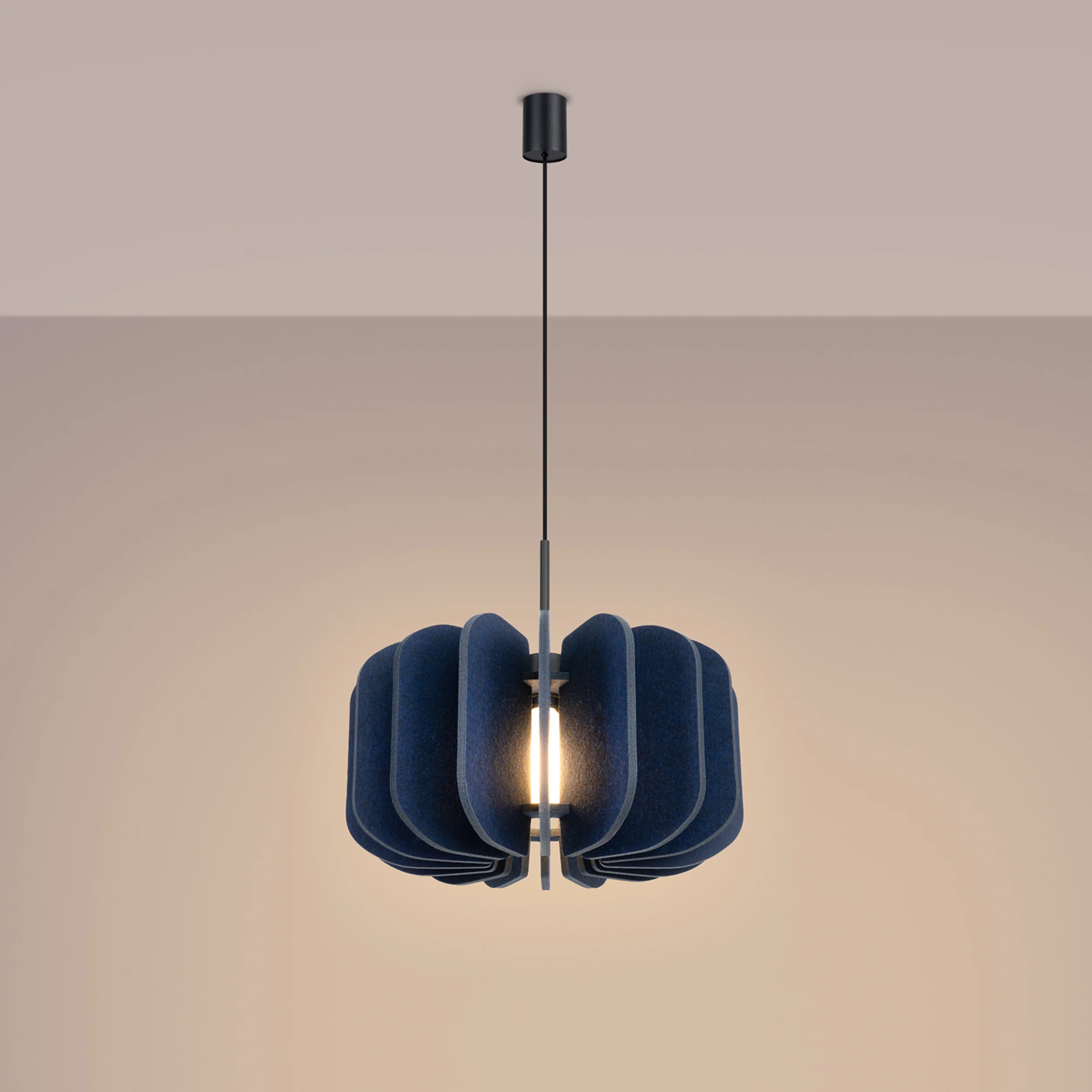 Lampa wisząca z filcu Mula 45 cm granatowa - Image 3