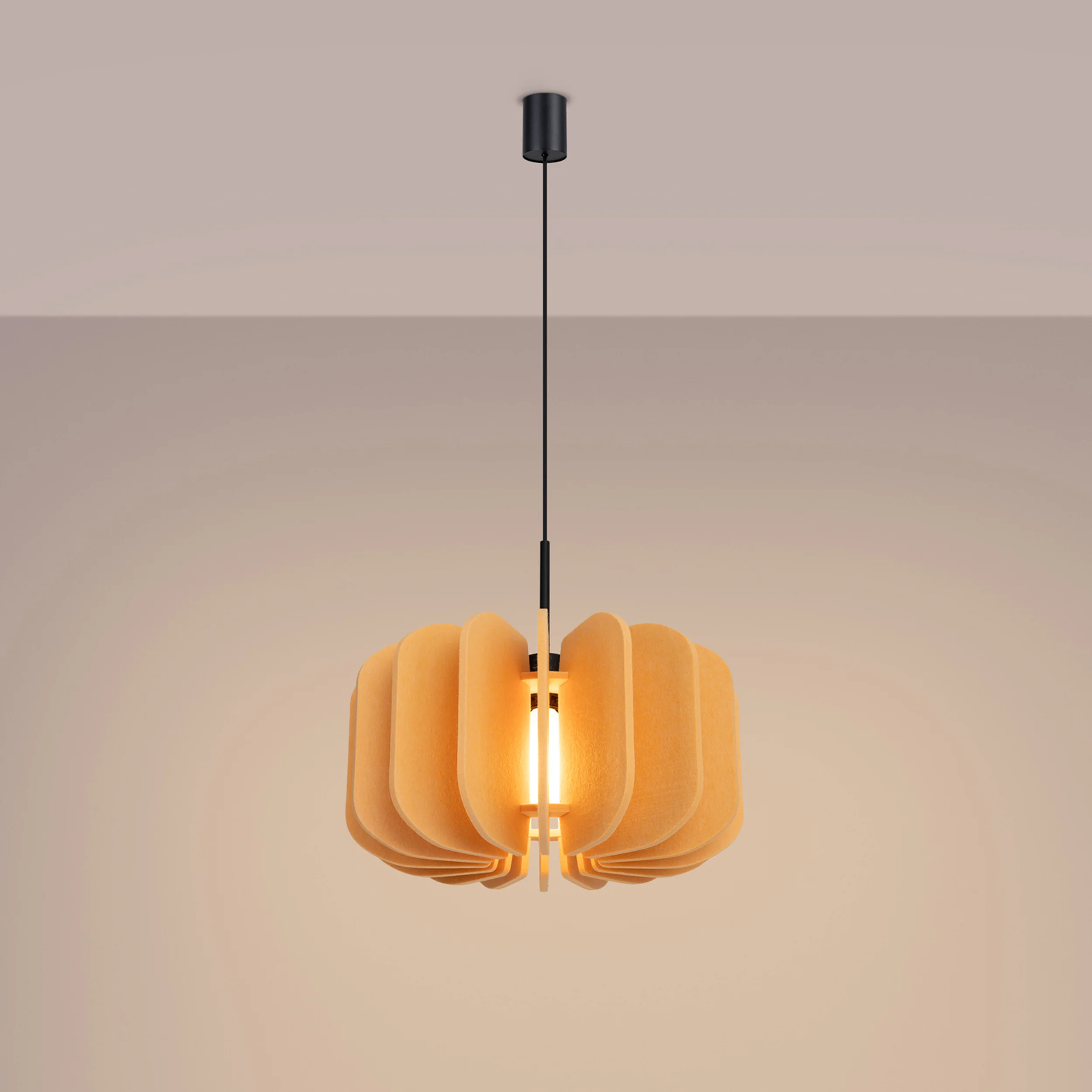 Lampa wisząca z filcu Mula 45 cm żółta - Image 3