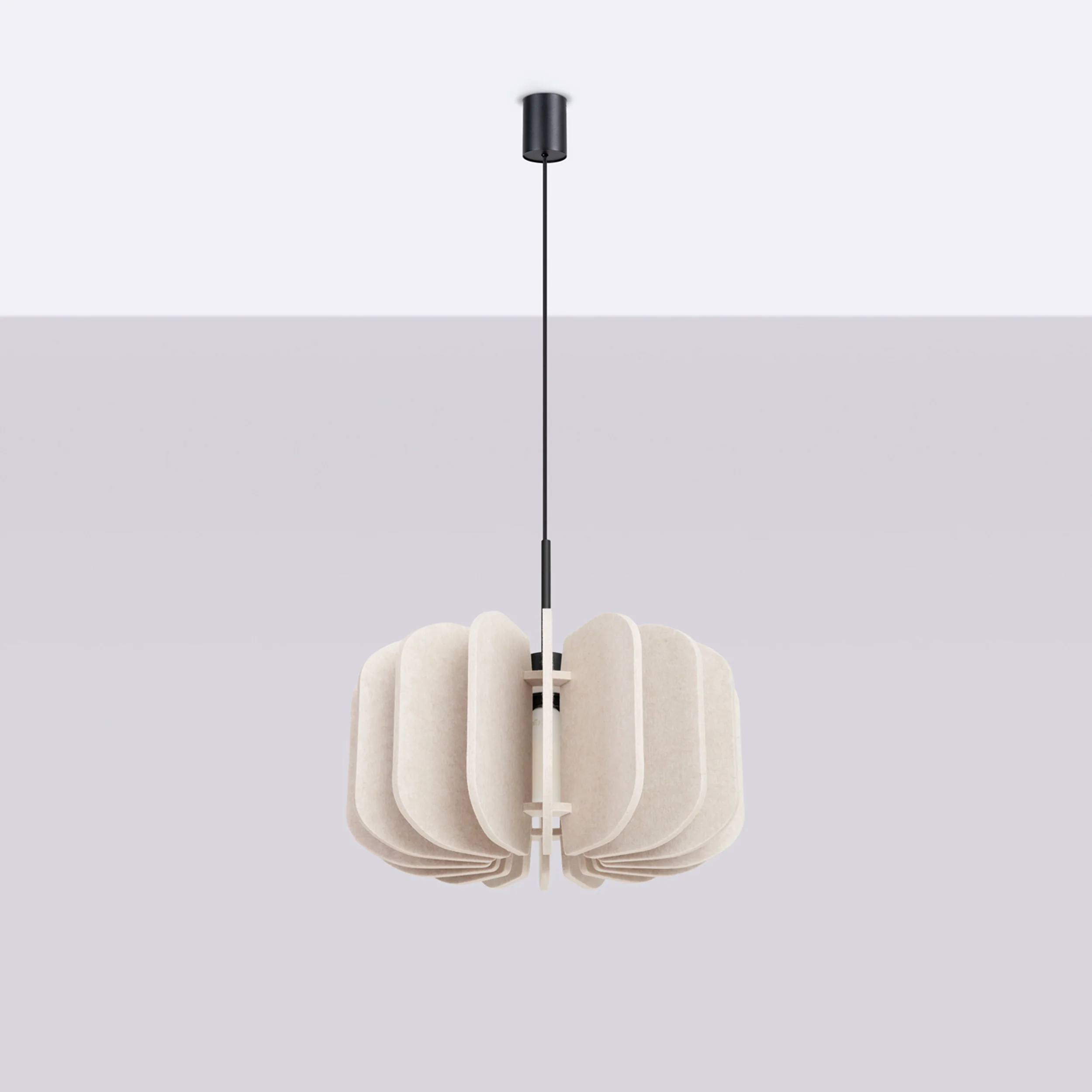 Lampa wisząca z filcu Mula 45 cm beżowa - Image 2