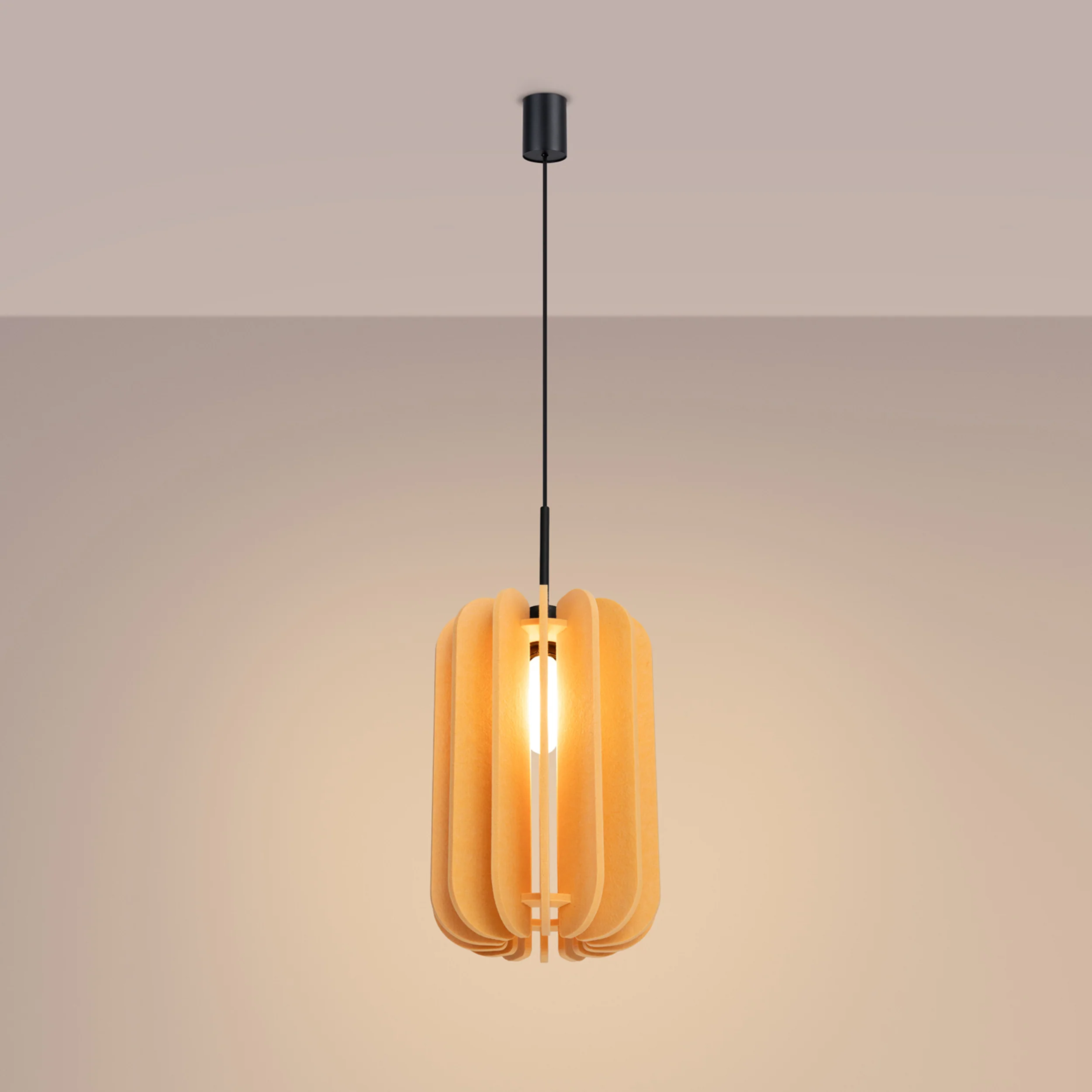 Lampa wisząca z filcu Mula 27 cm żółta - Image 2