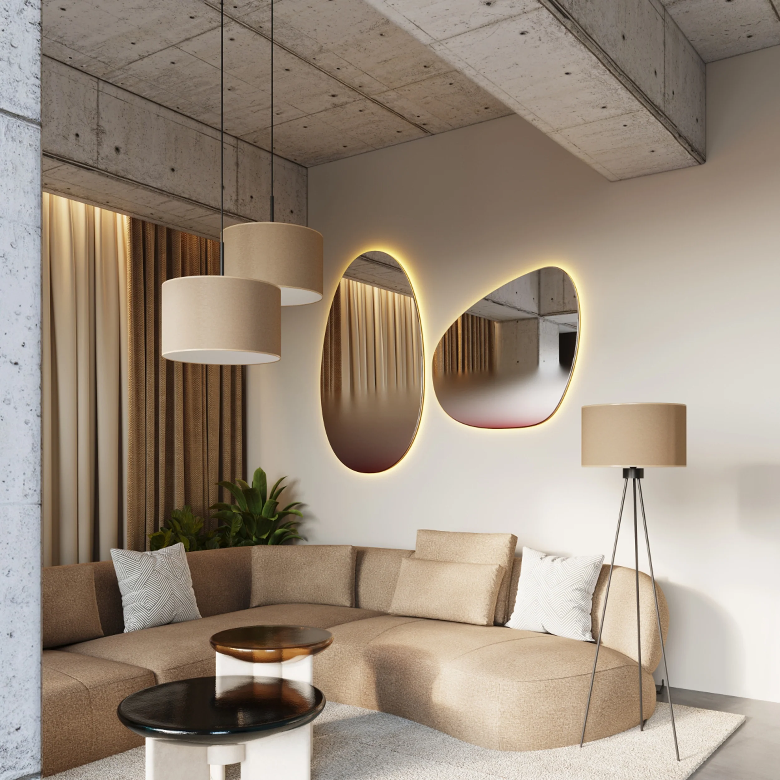 Lampa podłogowa Nevia taupe - Image 6