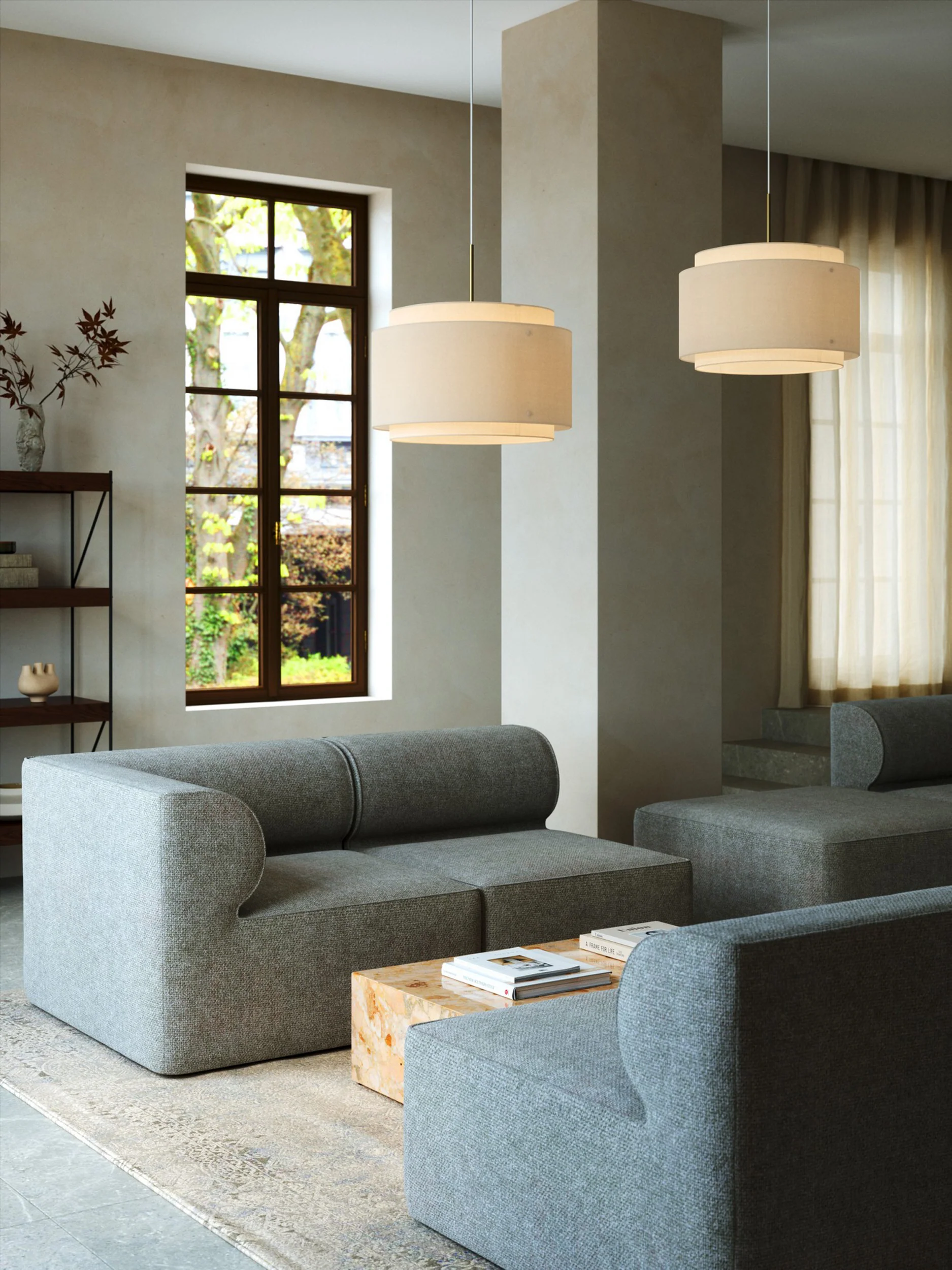 Lampa wisząca Takai z beżowym abażurem - Image 5