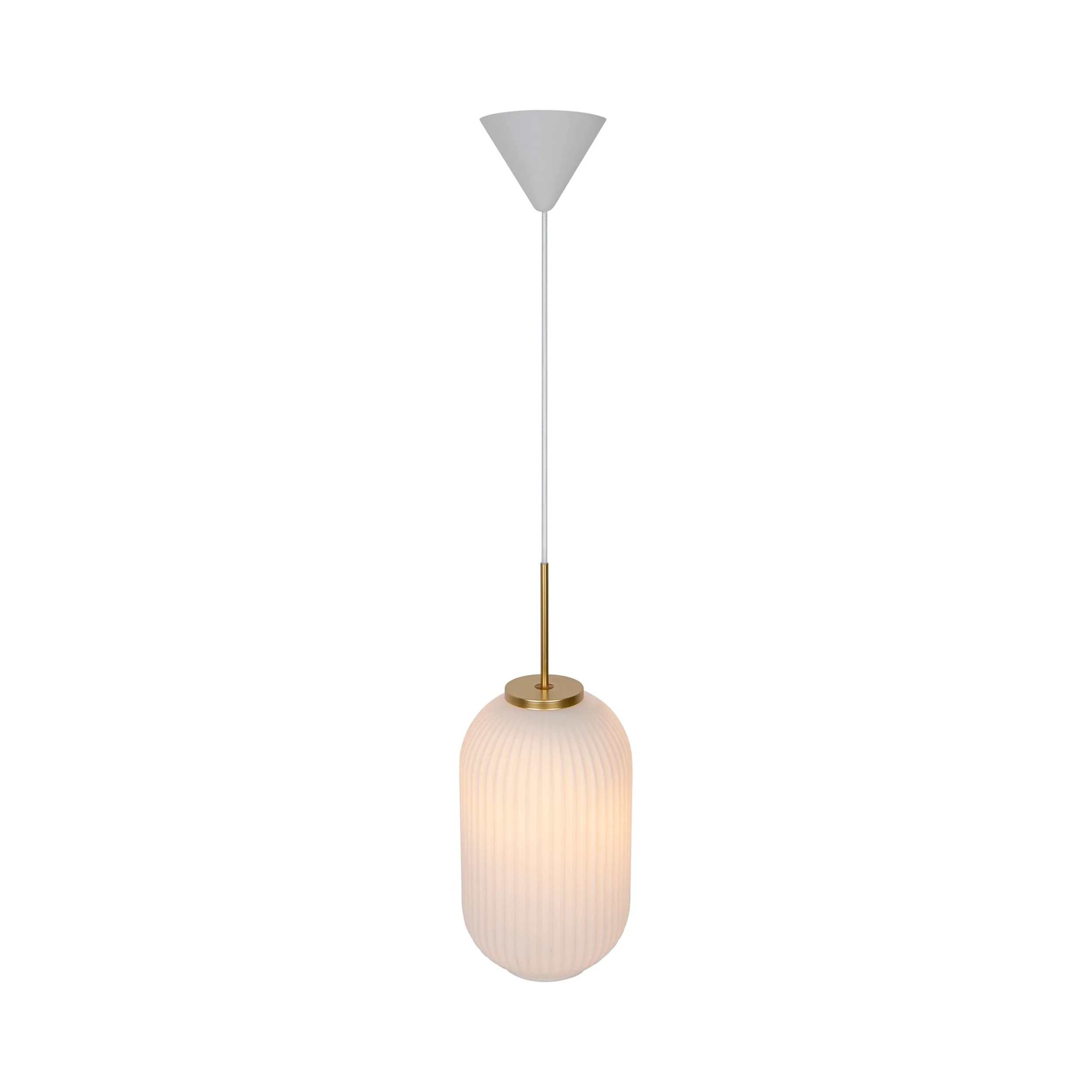 Lampa wisząca Milford biała ze złotym detalem - Image 2