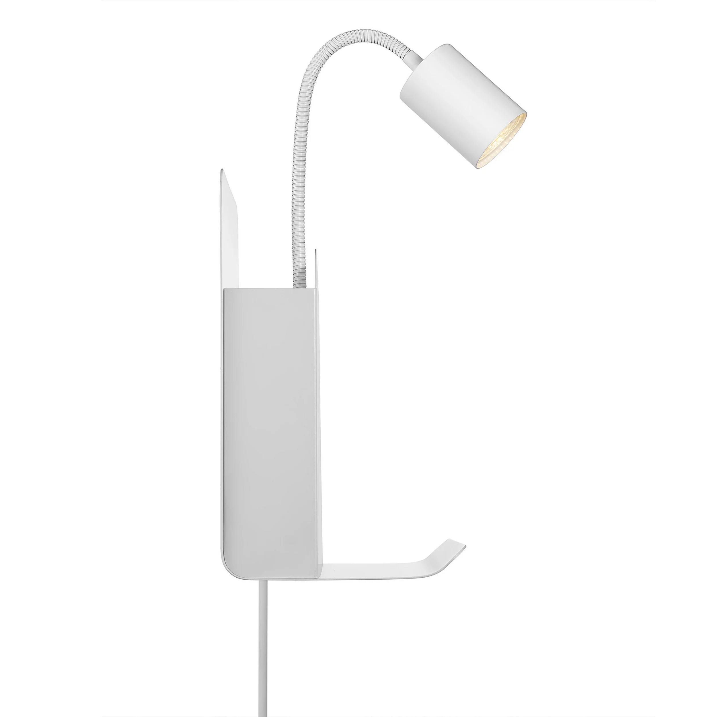 Kinkiet ścienny Roomi biały z półką i portem USB - Image 2