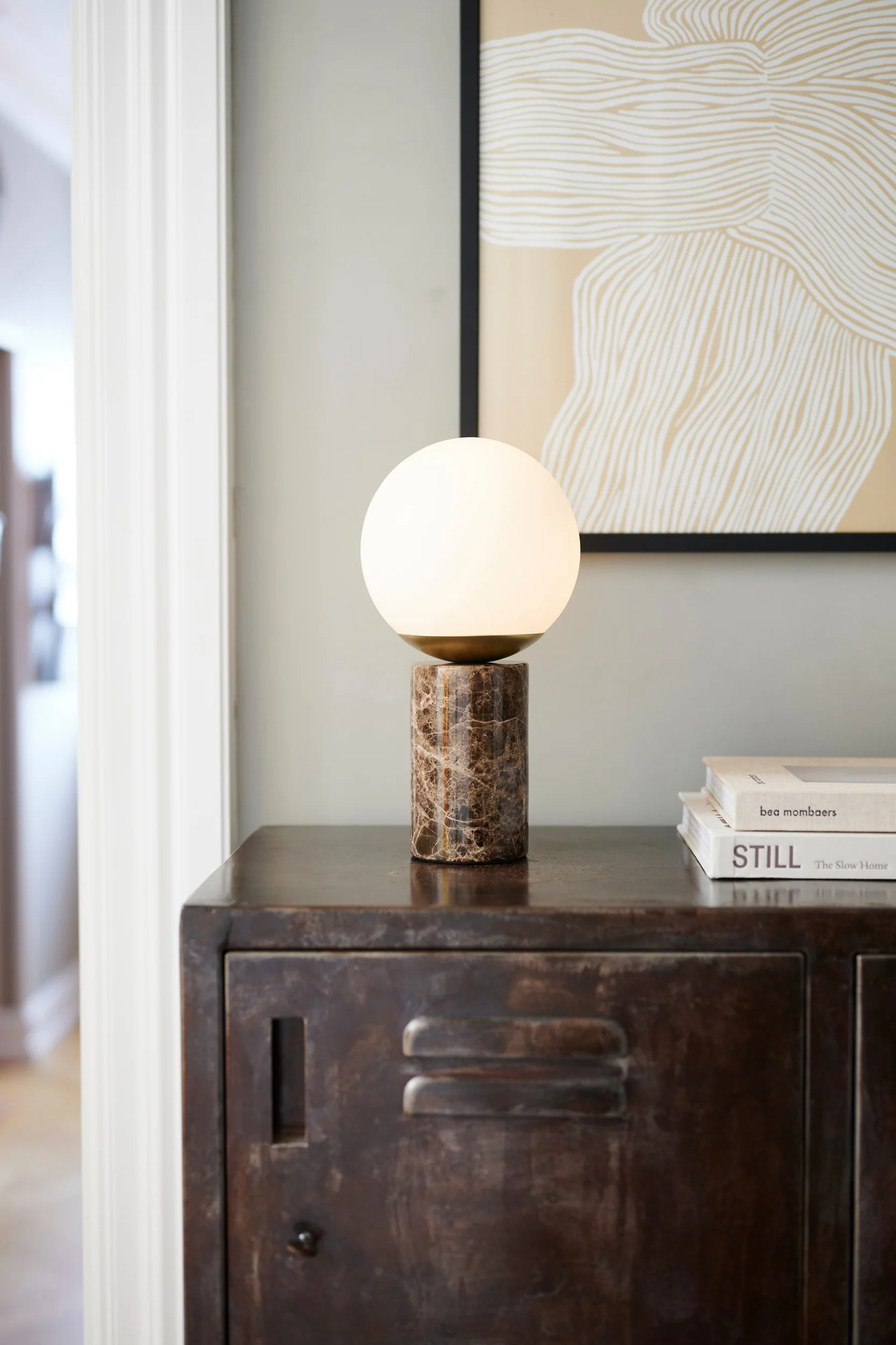 Lampa stołowa Lily Marble brązowy marmur - Image 2
