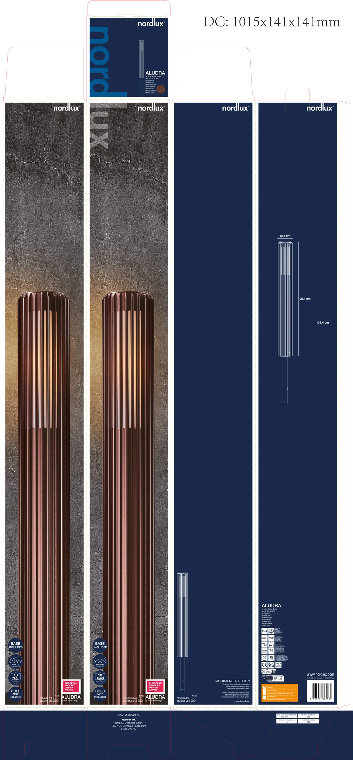 Lampa ogrodowa Aludra 95 cm brązowa IP44 - Image 4