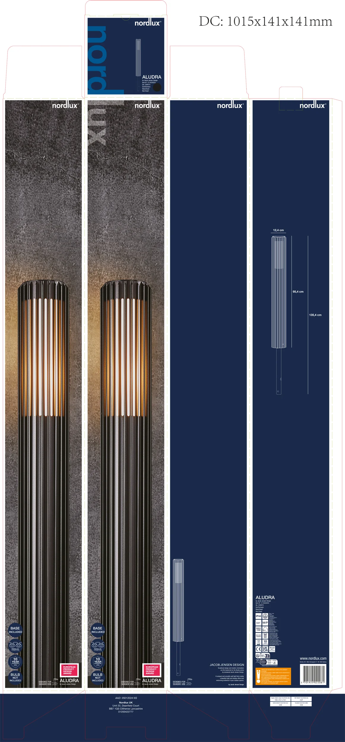 Lampa ogrodowa Aludra 95 cm czarna IP54 - Image 4