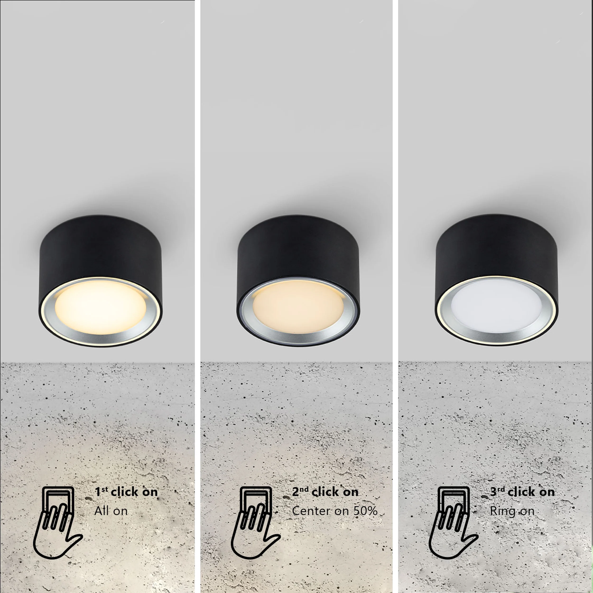 Lampa sufitowa Landon LED czarna IP44 - Image 5