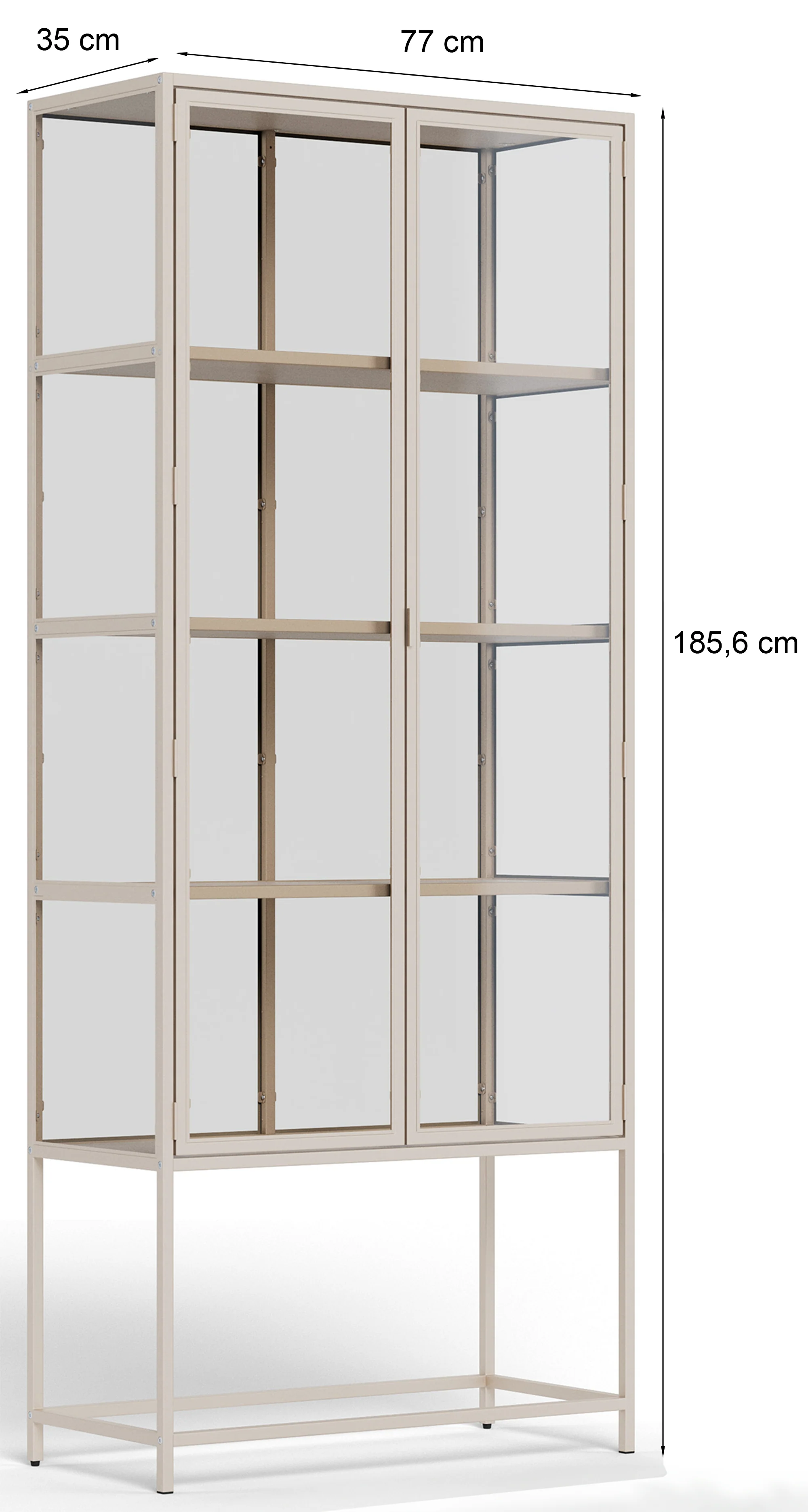 Witryna dwudrzwiowa Seaford 77 cm beżowa - Image 12