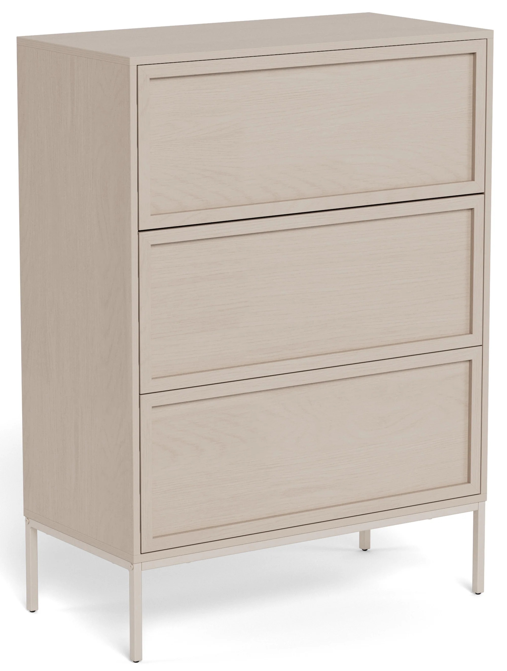 Komoda Palmdale z trzema szufladami 80 cm dąb bielony