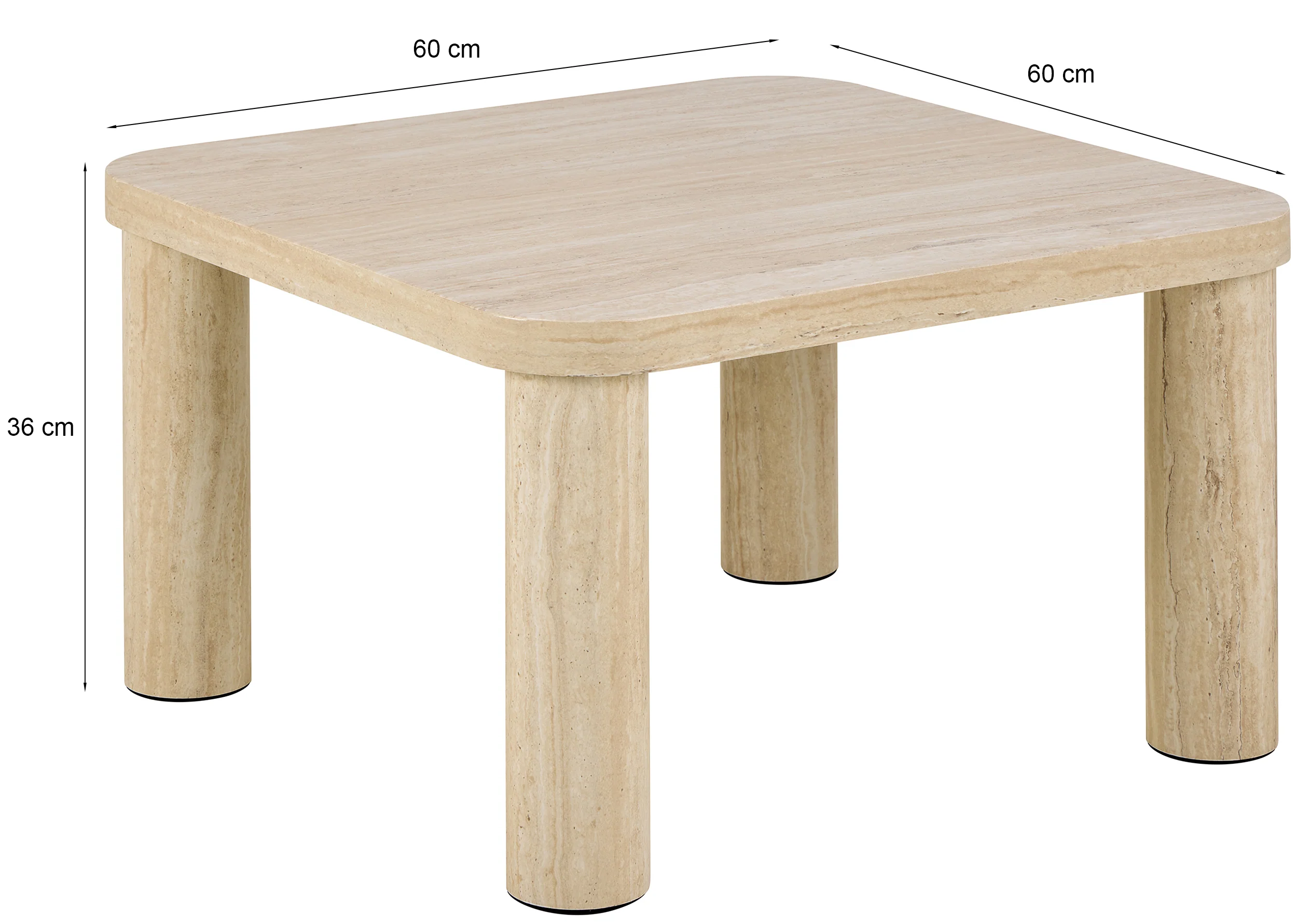 Stolik kawowy Sorisel 60x60 cm trawertyn - Image 8