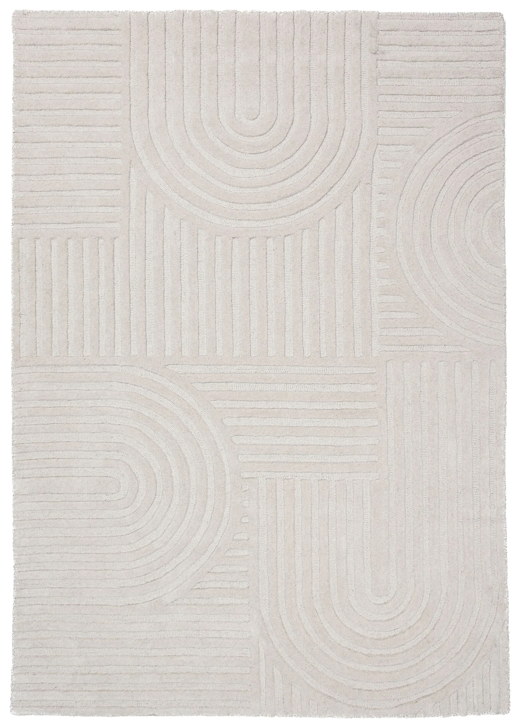 Dywan wełniany ręcznie wykonany Zen Garden 120x170 cm beżowy