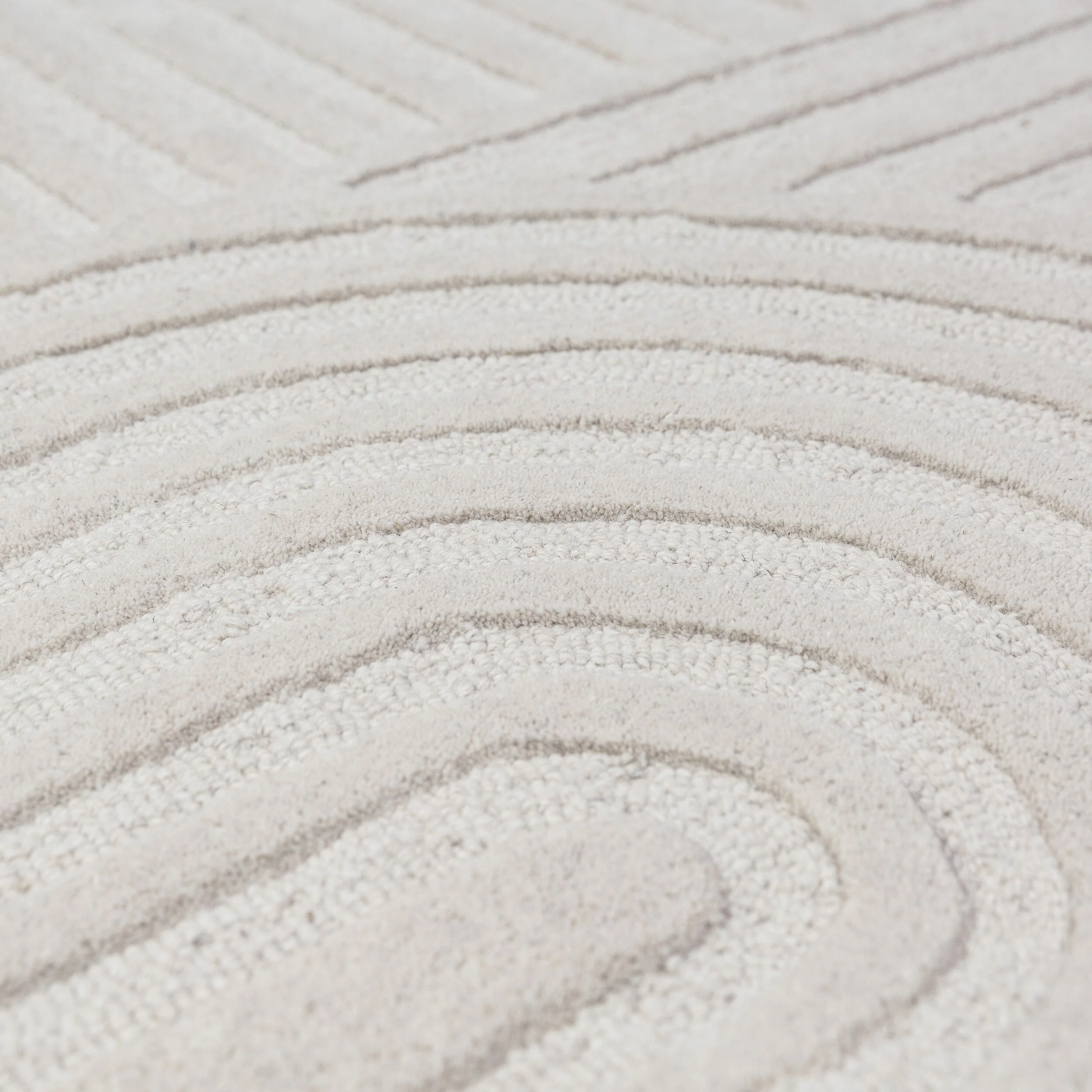 Dywan wełniany ręcznie wykonany Zen Garden 120x170 cm beżowy - Image 5
