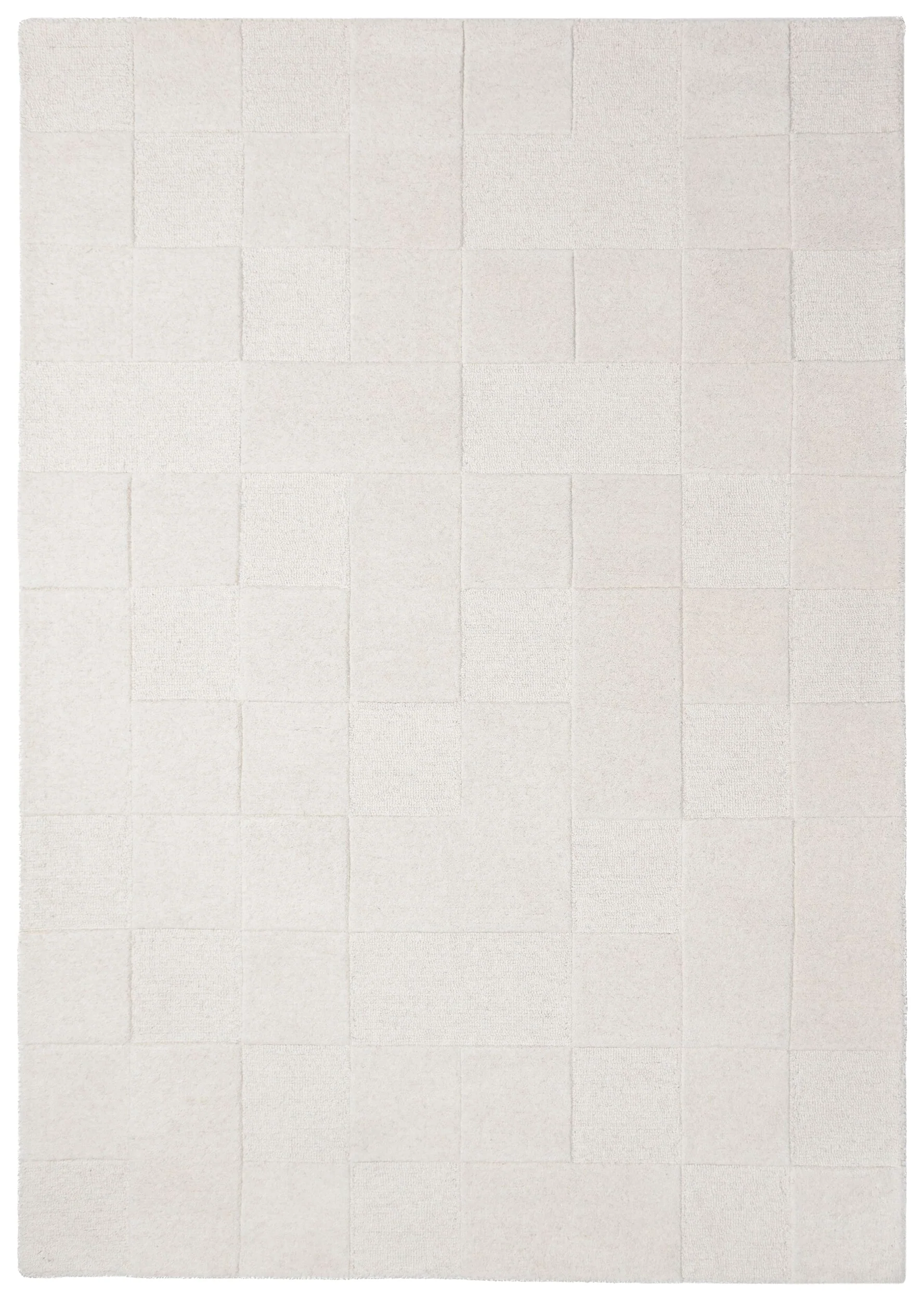 Dywan wełniany ręcznie wykonany Checkerboard 200x290 cm beżowy
