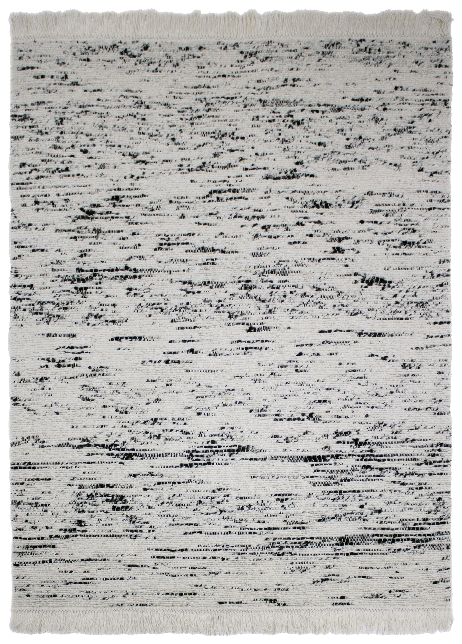Dywan wełniany ręcznie wykonany Ellsa 160x230 cm biało-czarny