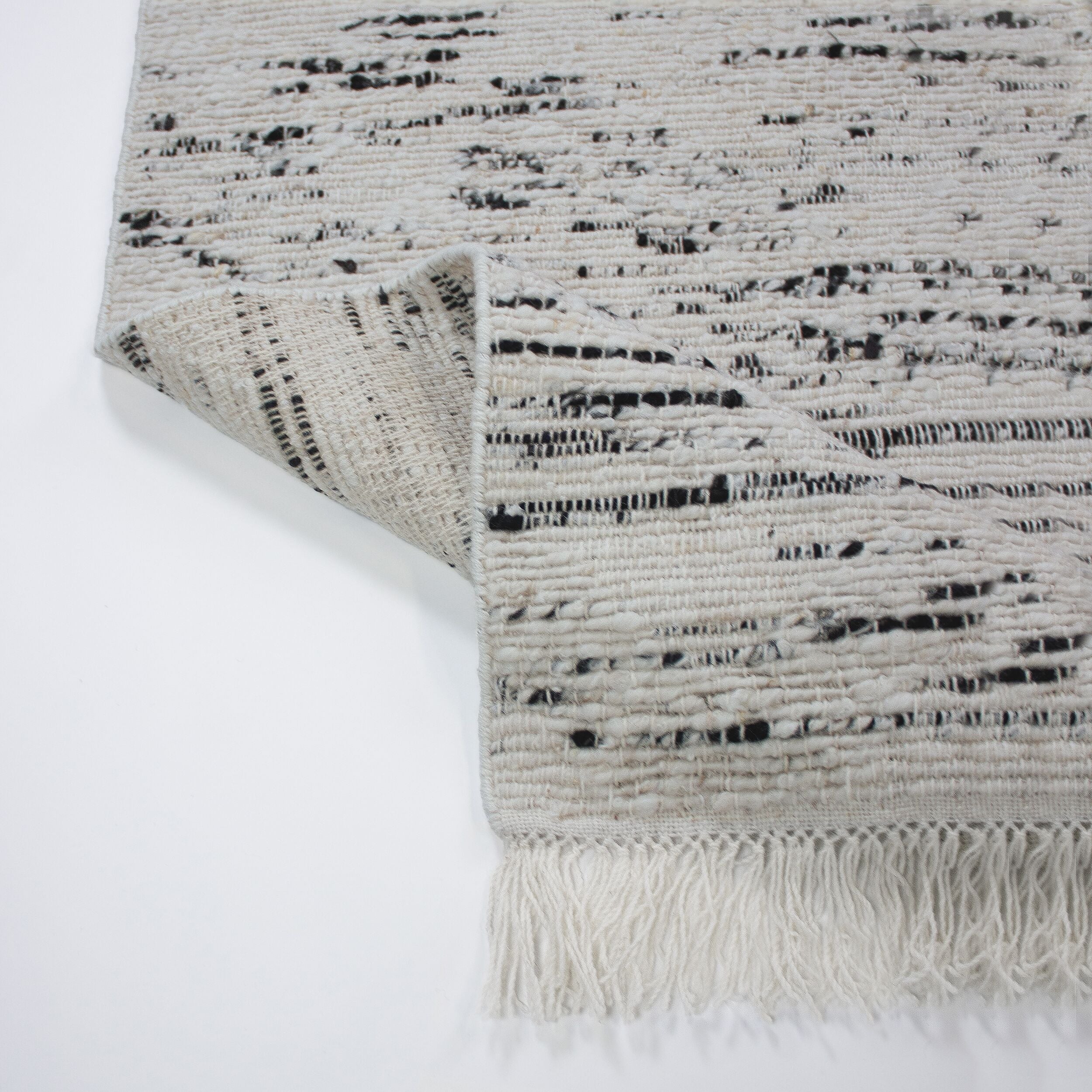 Dywan wełniany ręcznie wykonany Ellsa 160x230 cm biało-czarny - Image 5