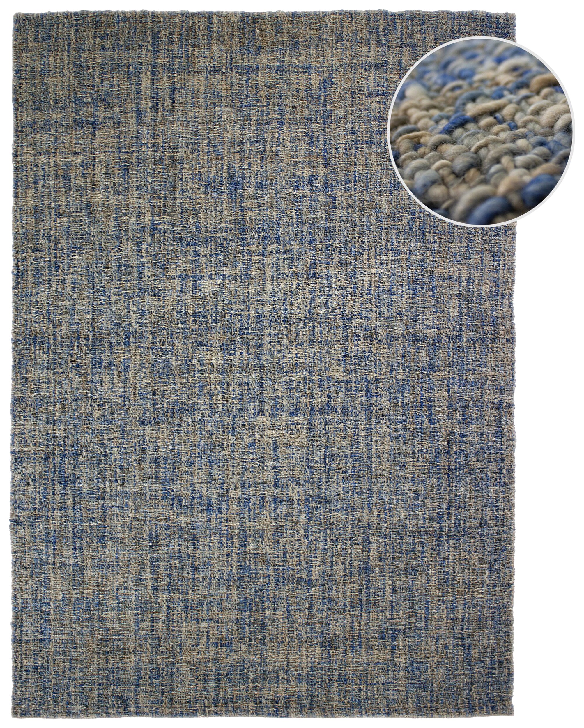 Dywan wełniany ręcznie tkany Heather 200x290 cm niebieski