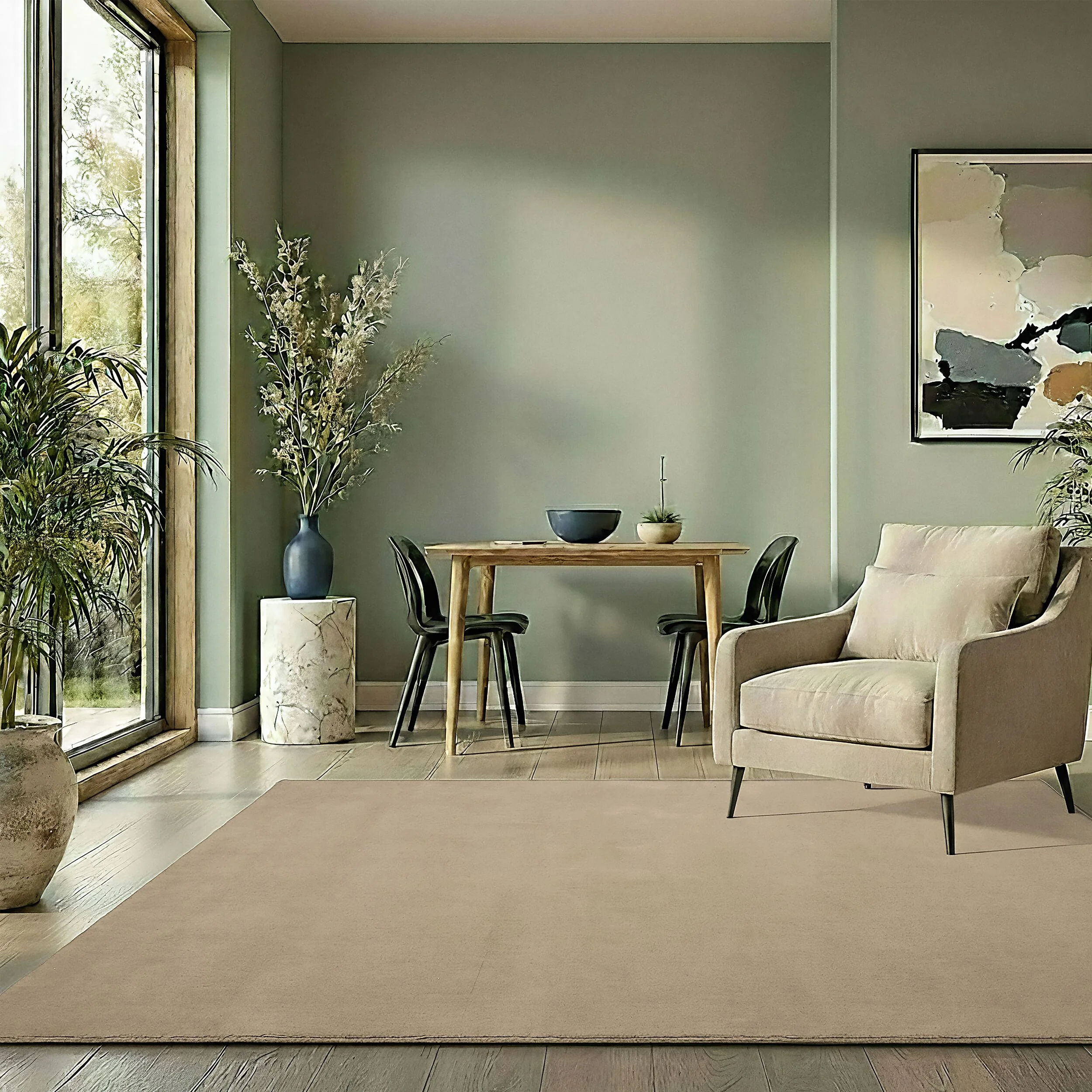 Dywan wełniany ręcznie tkany Darwyn 200x290 cm ciemny beż - Image 2