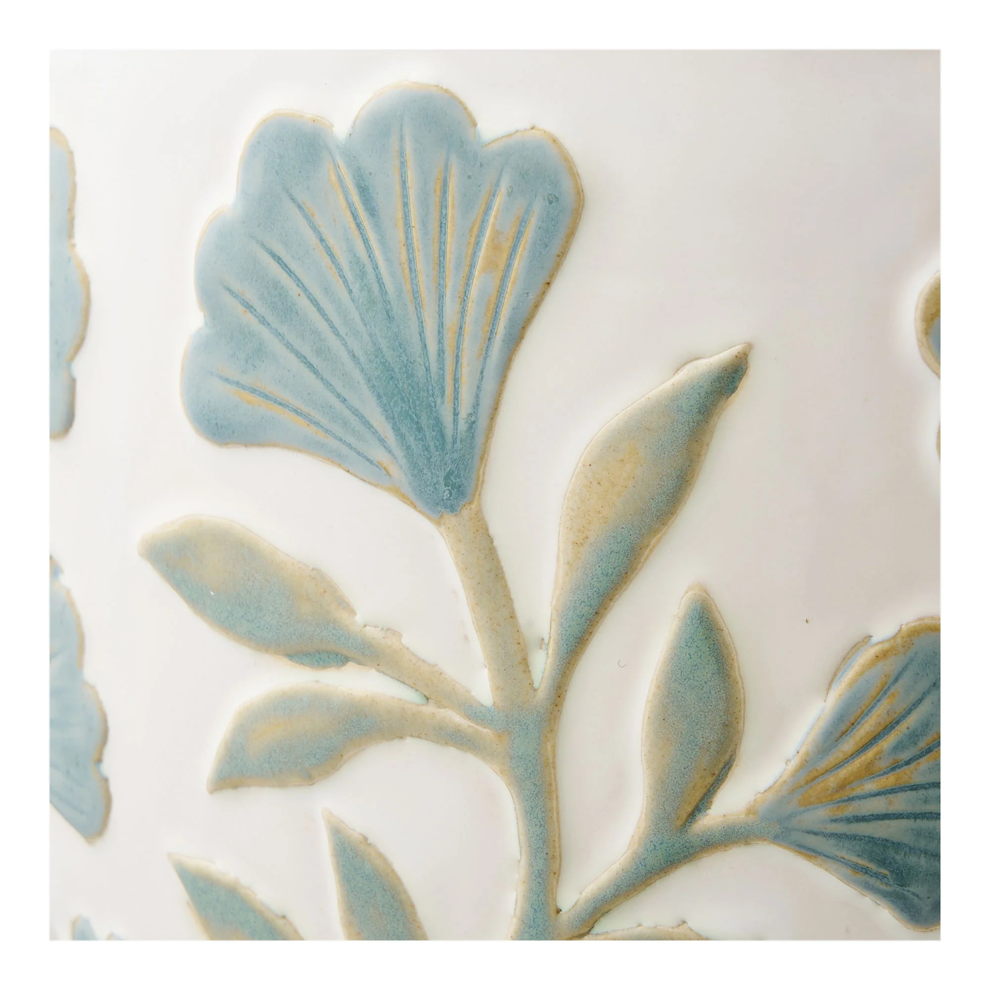 Doniczka ceramiczna o kwiecistym wzorze Florisas ø22,5x17,5 cm biało-zielona - Image 7