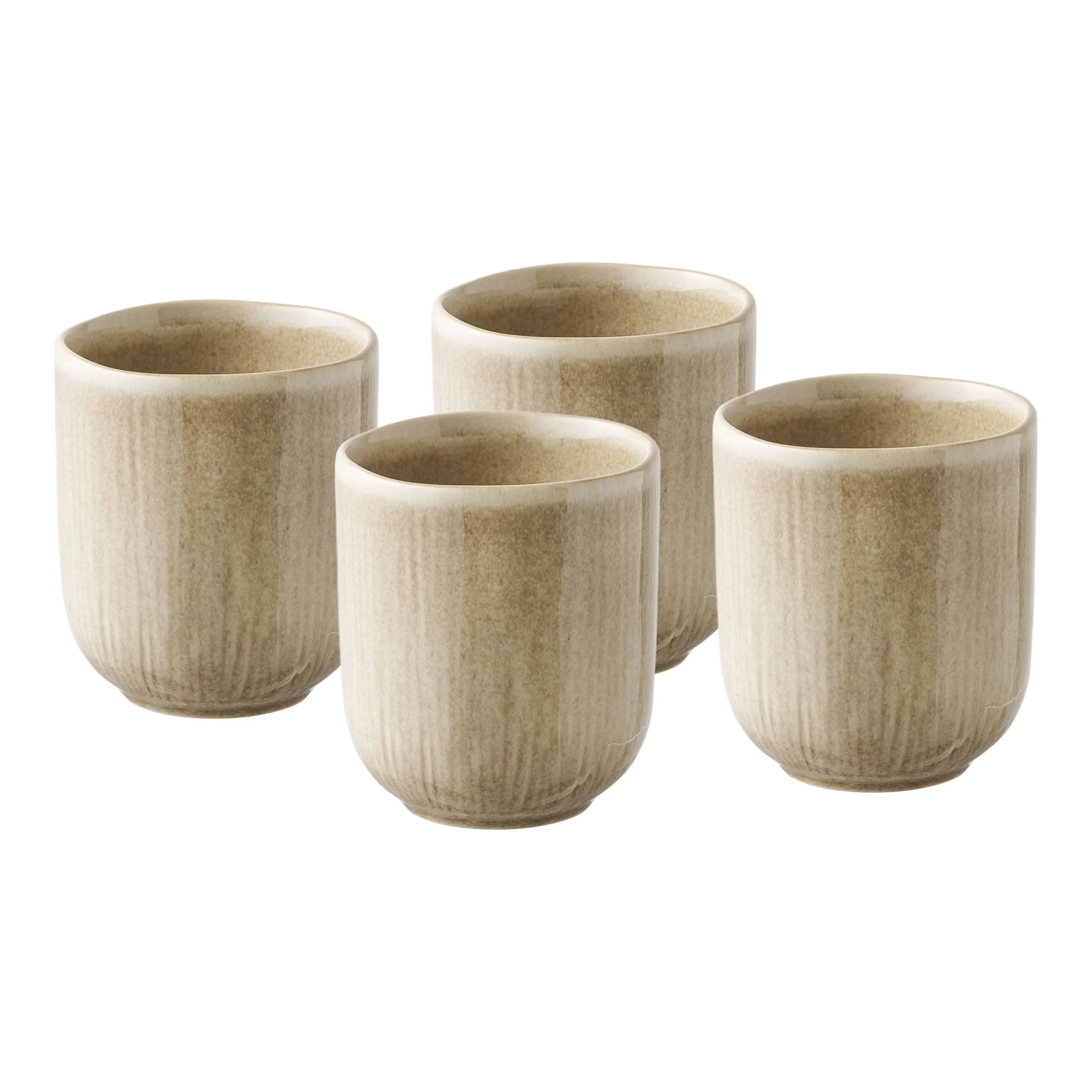 Zestaw 4 kubków Viola ø8x9,5 cm ceramiczne beżowe - Image 2