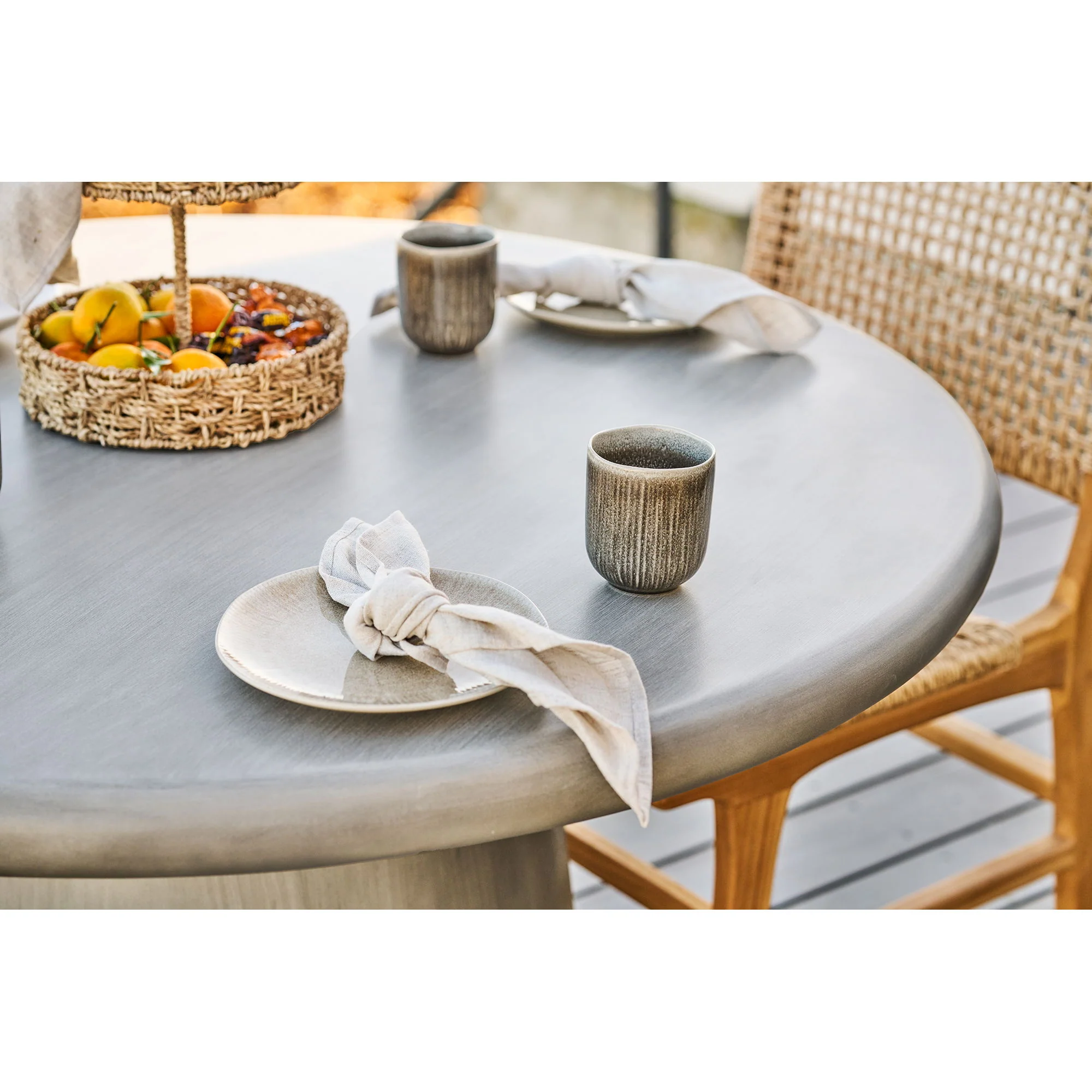Zestaw 4 talerzy Viola ø21 cm ceramiczne beżowe - Image 6