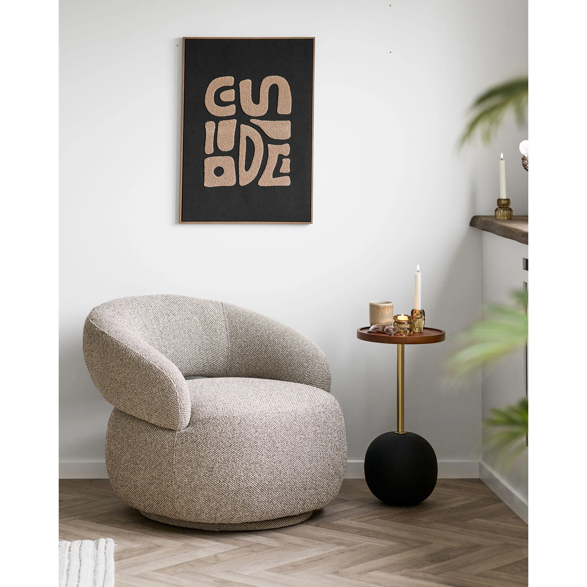 Dekoracja ścienna Tine Tufted 70x50 cm czarno-brązowa - Image 4