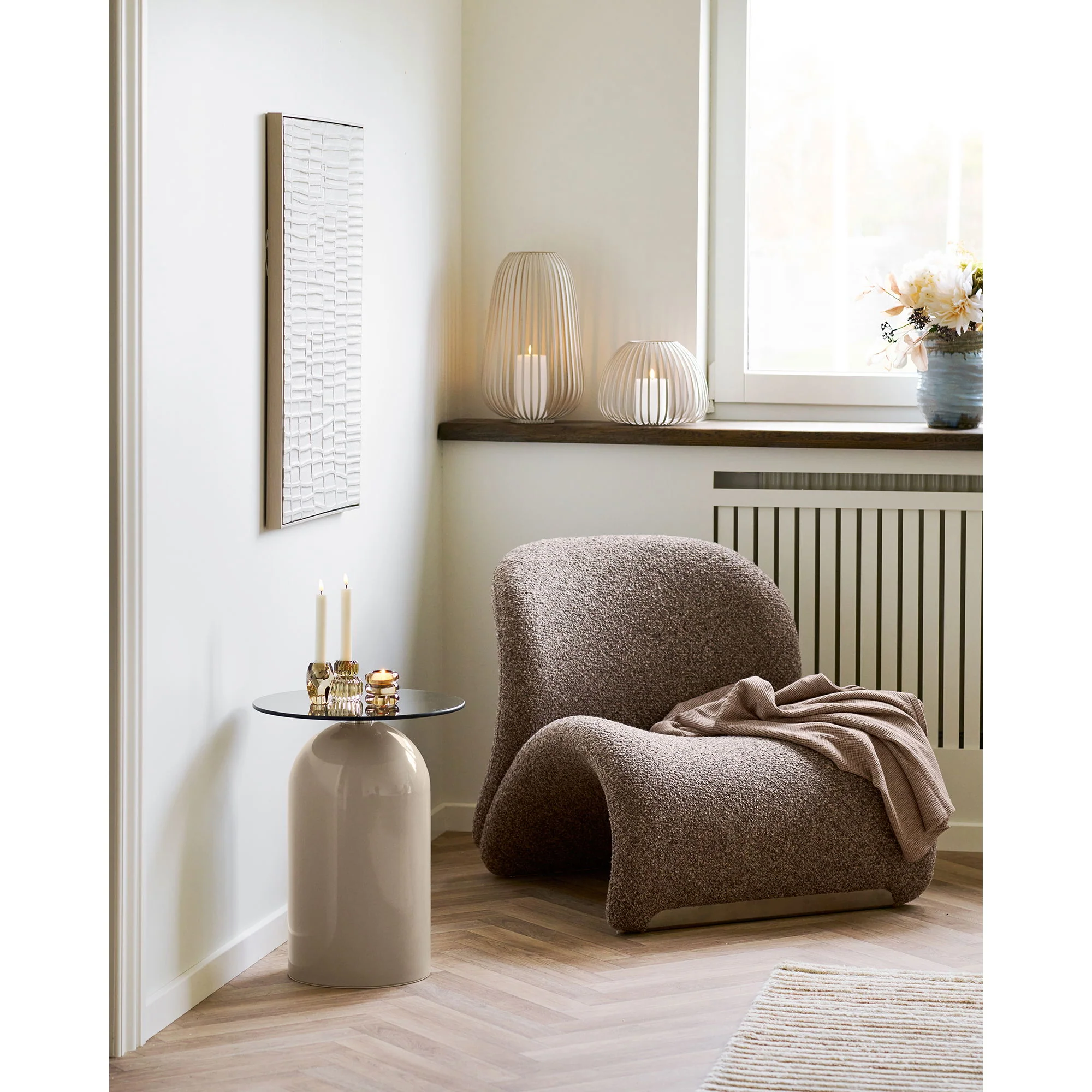 Dekoracja ścienna Ena 80x60 cm z efektem 3D beżowa - Image 4