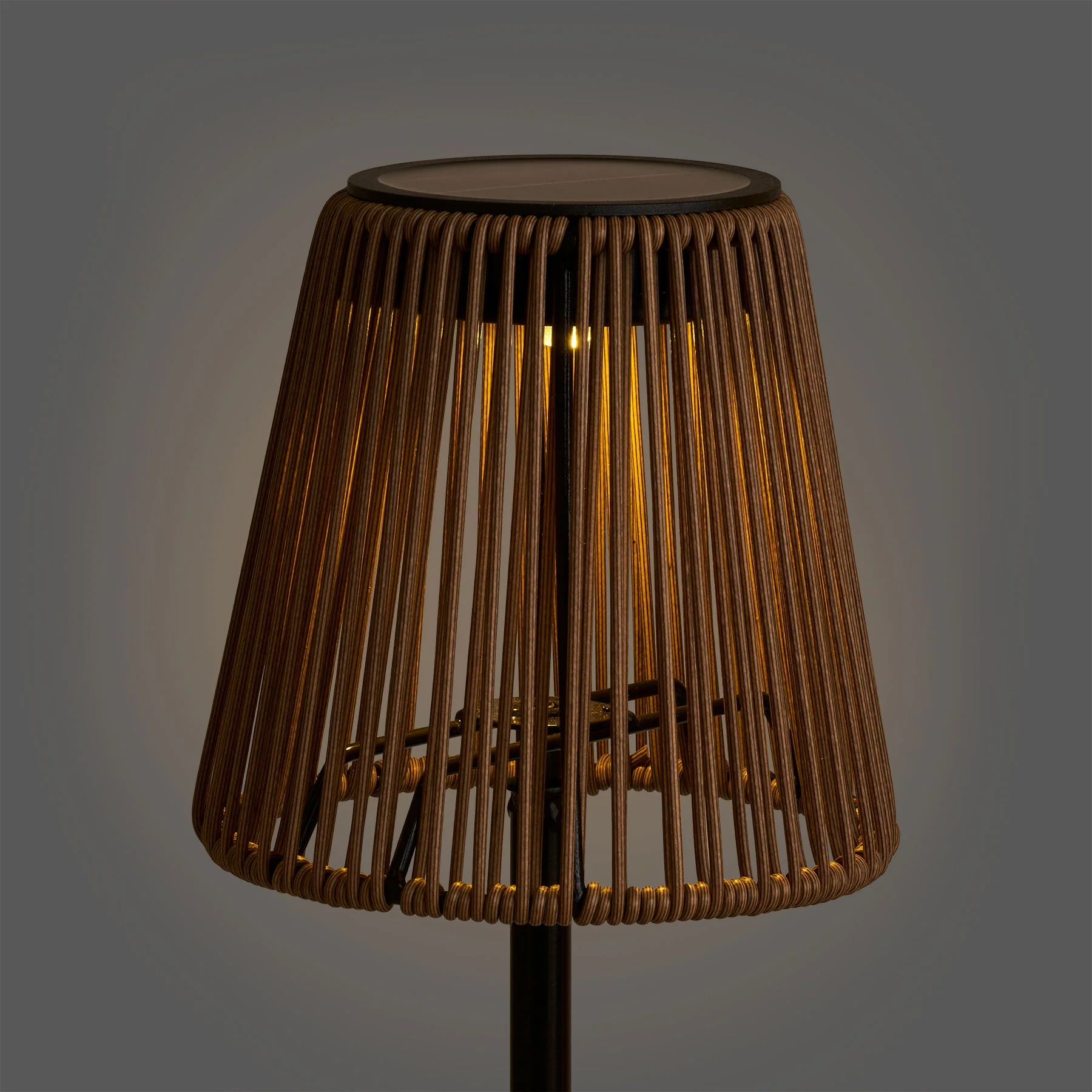 Lampa stołowa Salford akumulatorowa z wbudowanym panelem słonecznym brązowo-czarna ip44 - Image 2