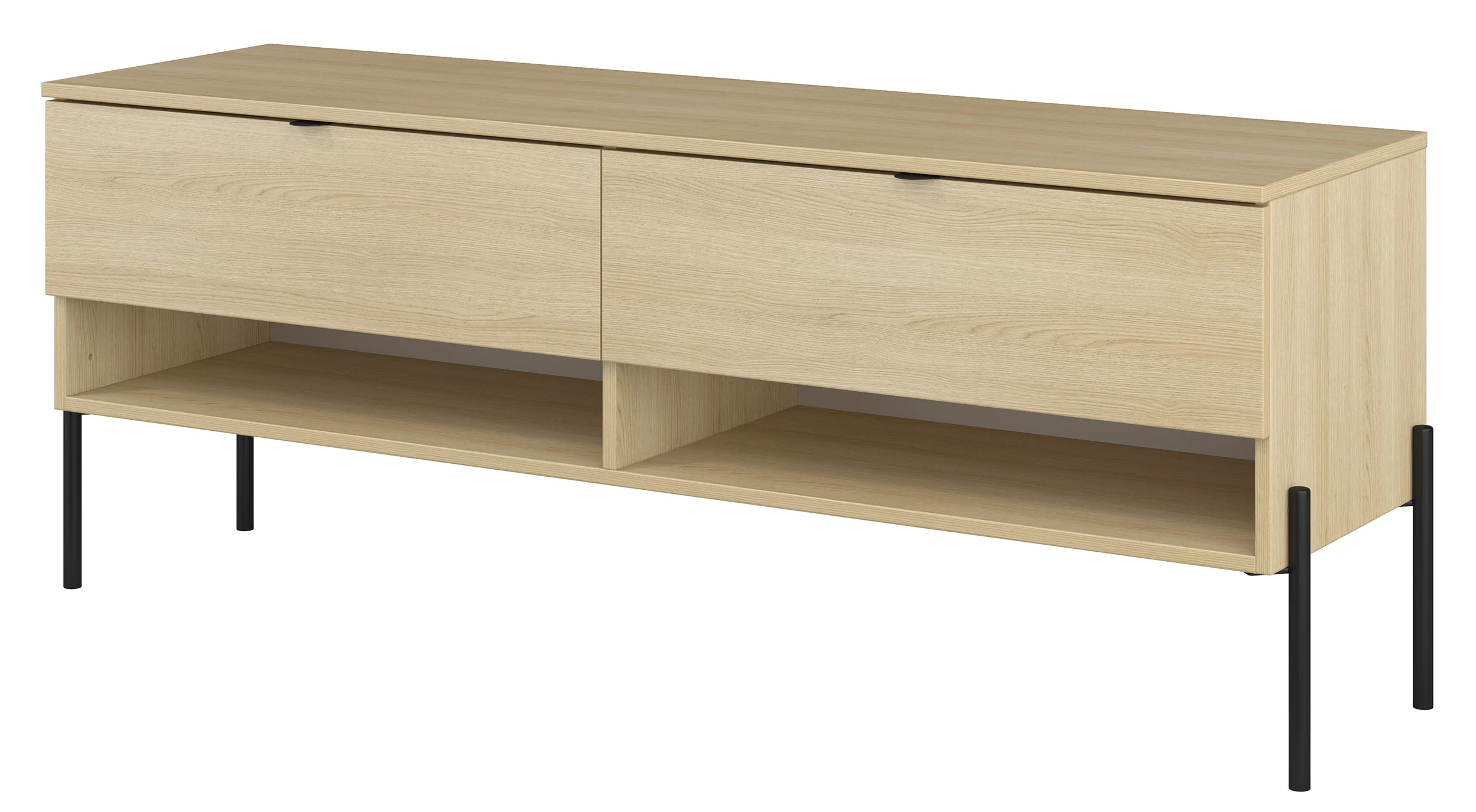 Szafka RTV Ore z dwiema szufladami 140 cm dąb lindberg - Image 8