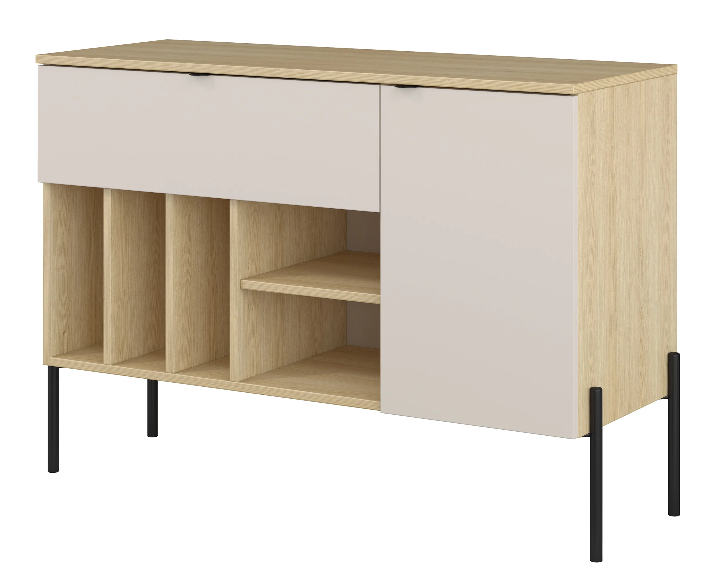 Komoda jednodrzwiowa Ore z szufladą 105 cm dąb lindberg/kaszmir - Image 6