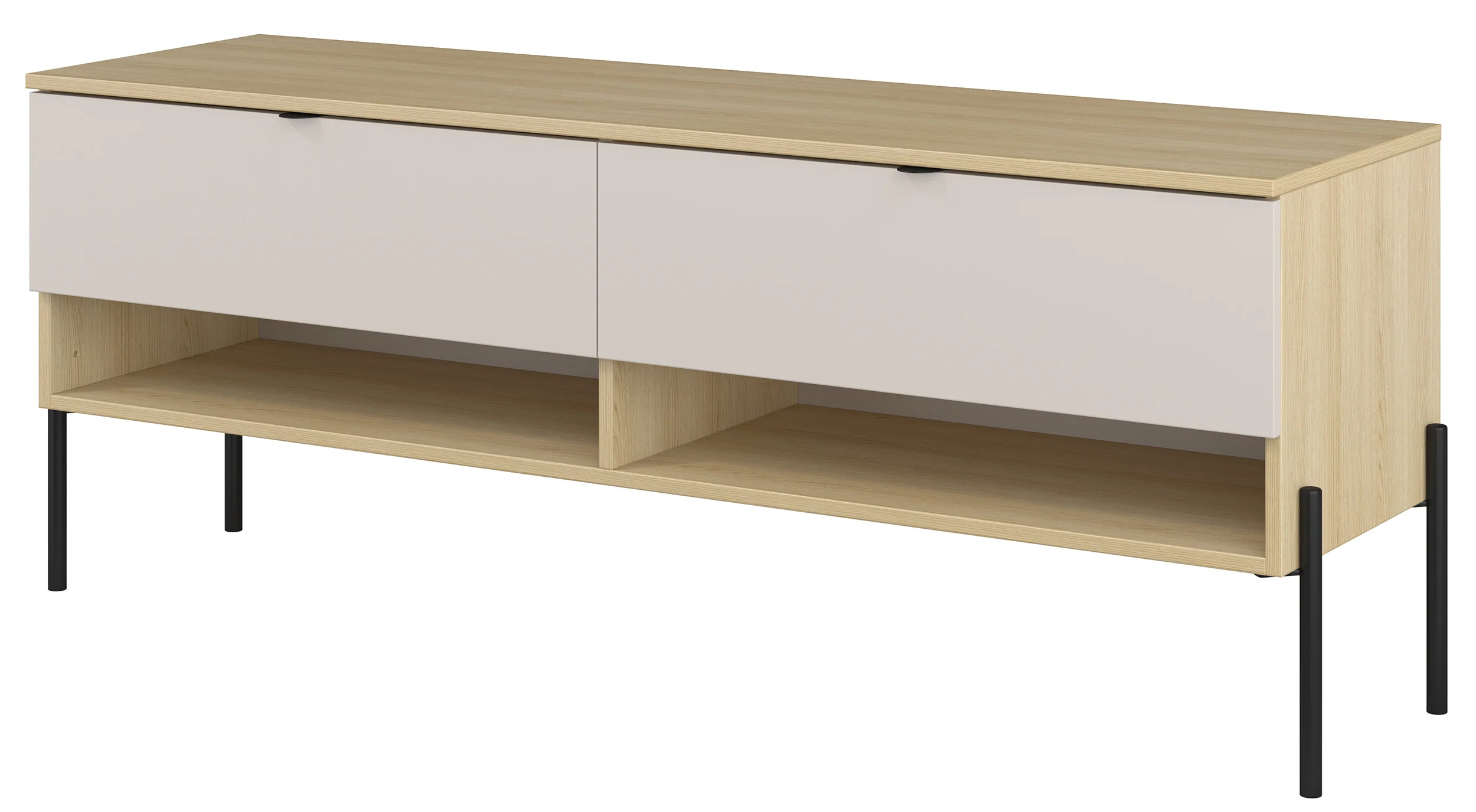 Szafka RTV Ore z dwiema szufladami 140 cm dąb lindberg/kaszmir - Image 8