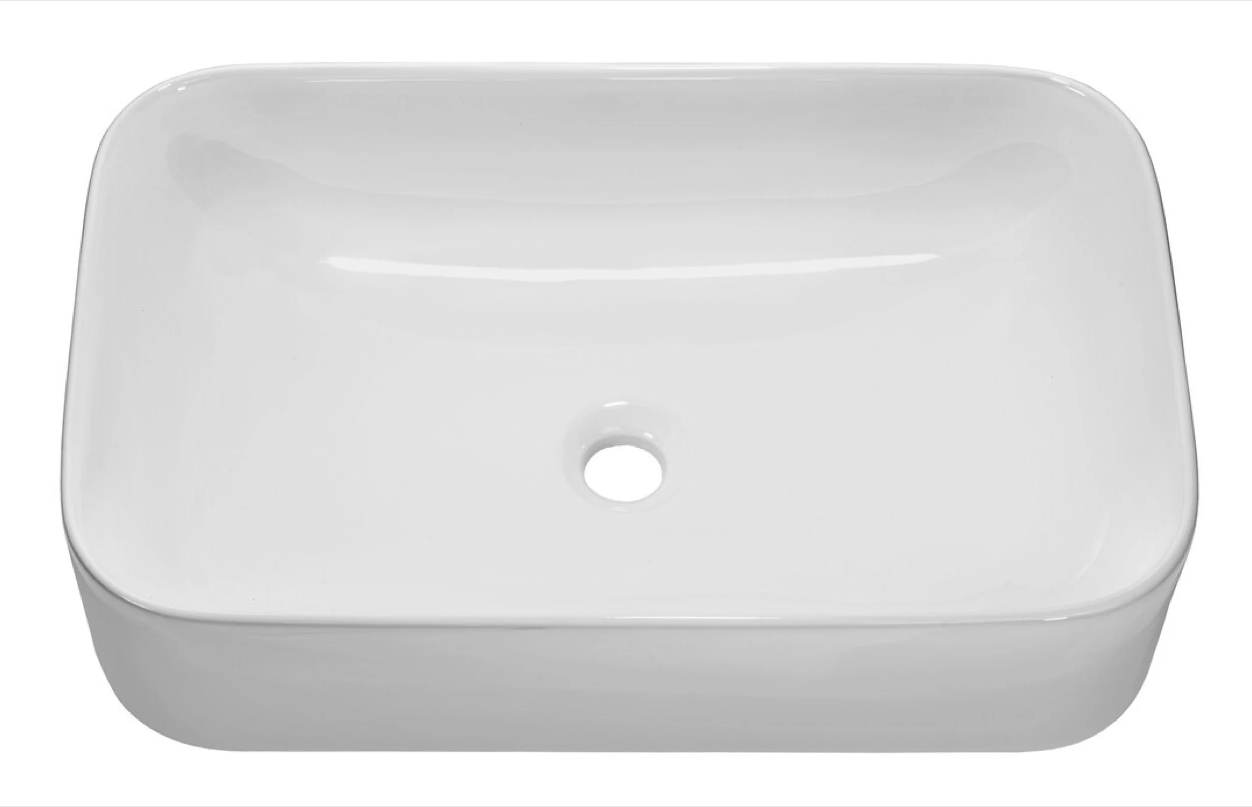 Umywalka nablatowa Kati 61x38 cm biały połysk - Image 3