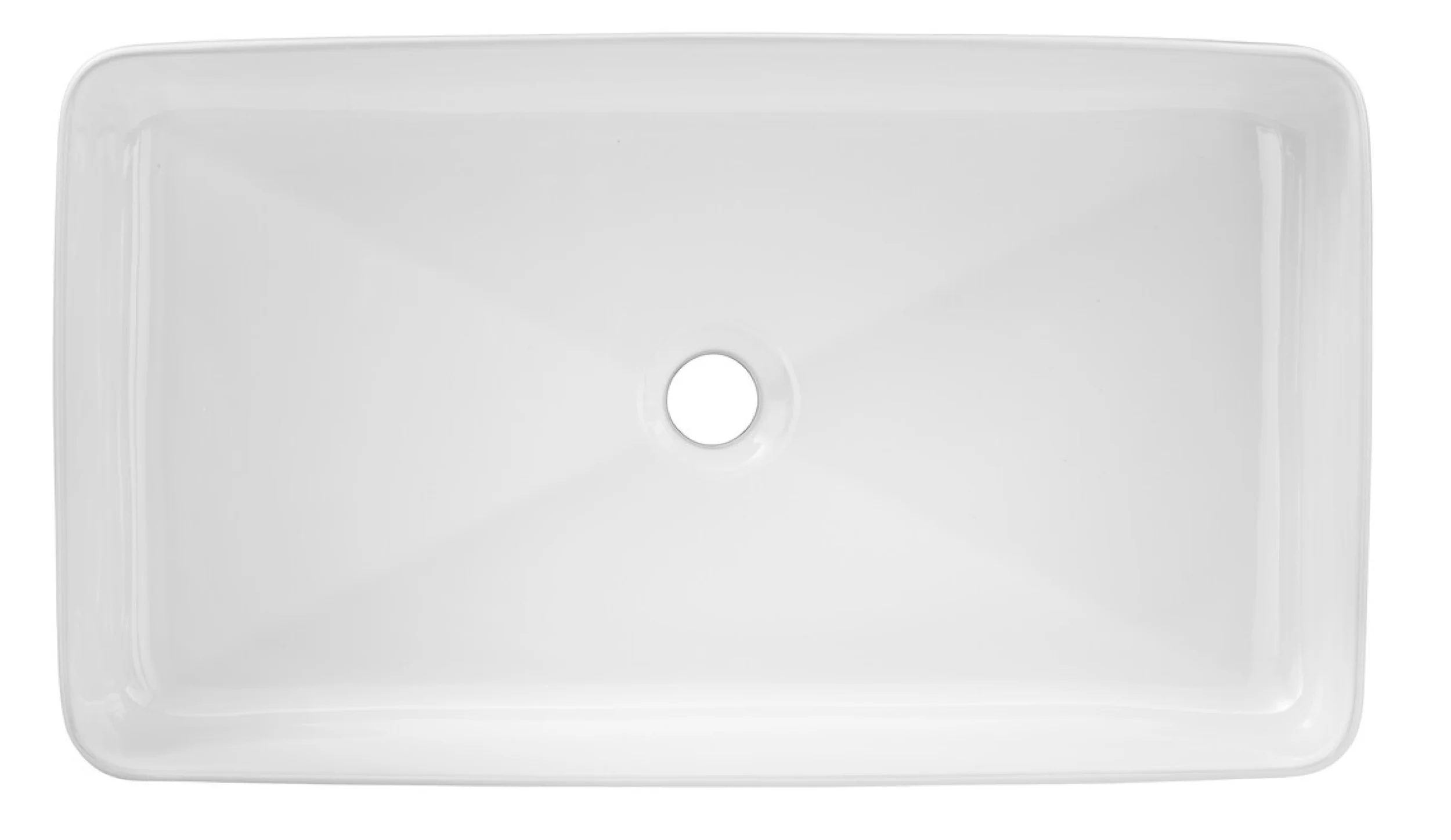 Umywalka nablatowa Slim 60x34 cm biały połysk - Image 4
