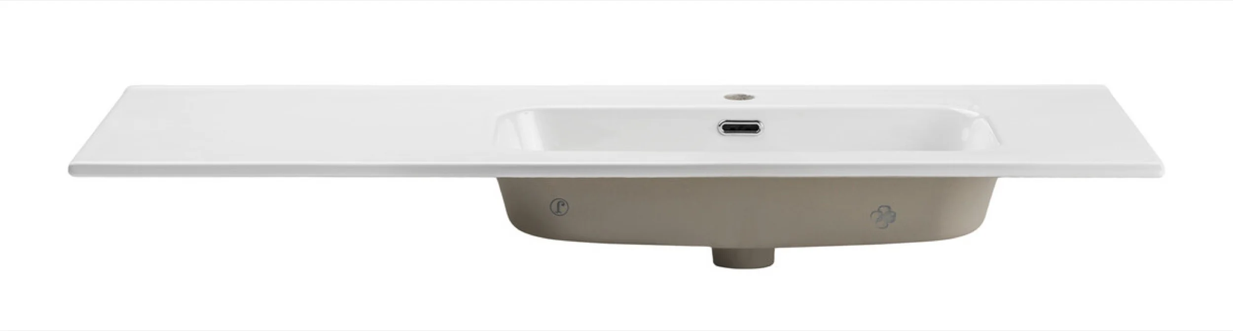 Umywalka łazienkowa jednokomorowa Go 120x46 cm z blatem ceramicznym po lewej stronie biały połysk - Image 3