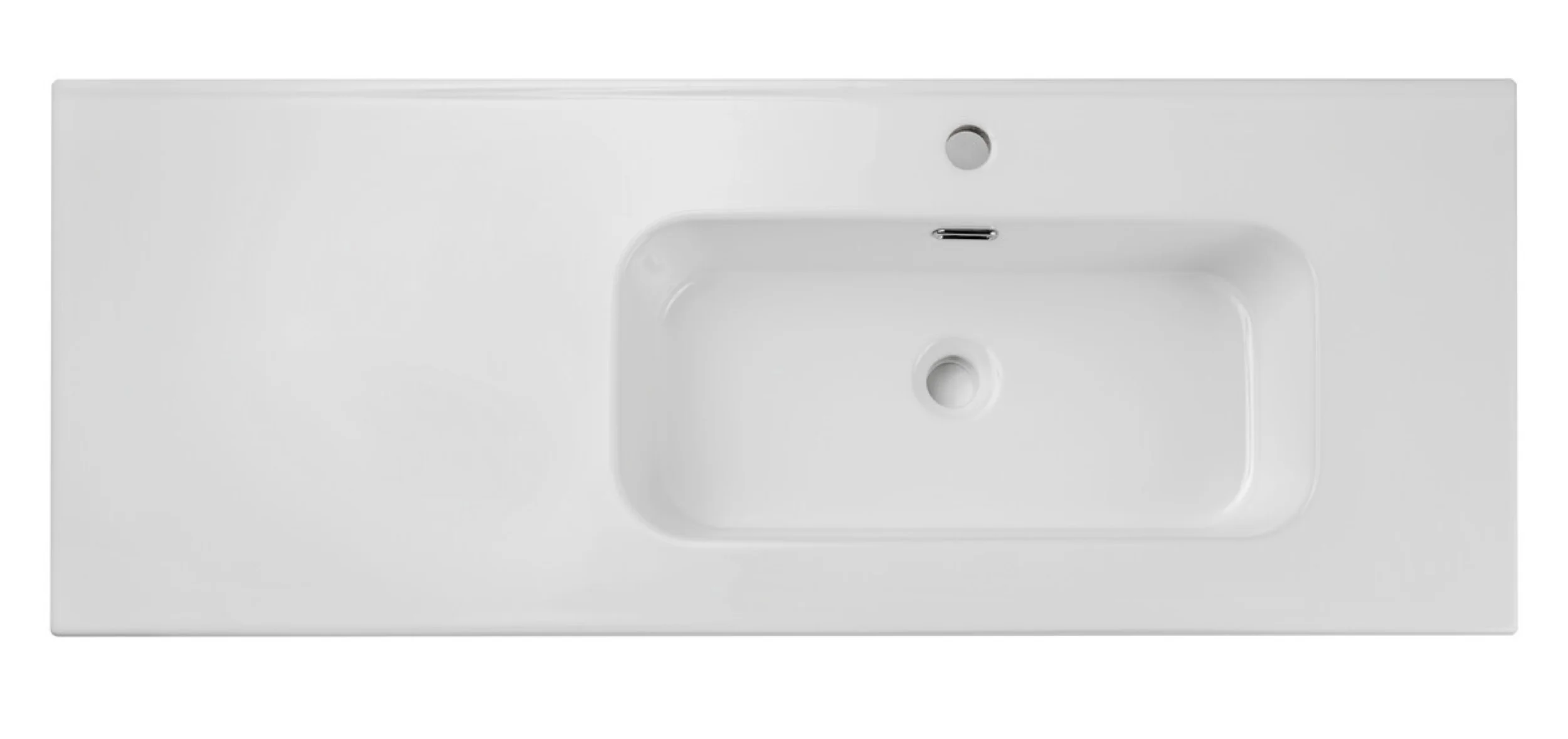 Umywalka łazienkowa jednokomorowa Go 120x46 cm z blatem ceramicznym po lewej stronie biały połysk - Image 4