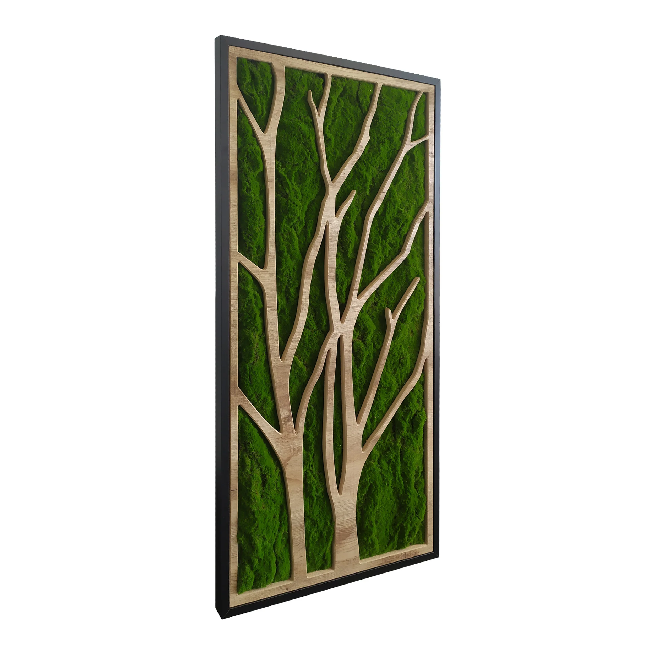 Obraz XL w czarnej ramie ze sztucznym mchem Green Deco II 100x50 cm - Image 2