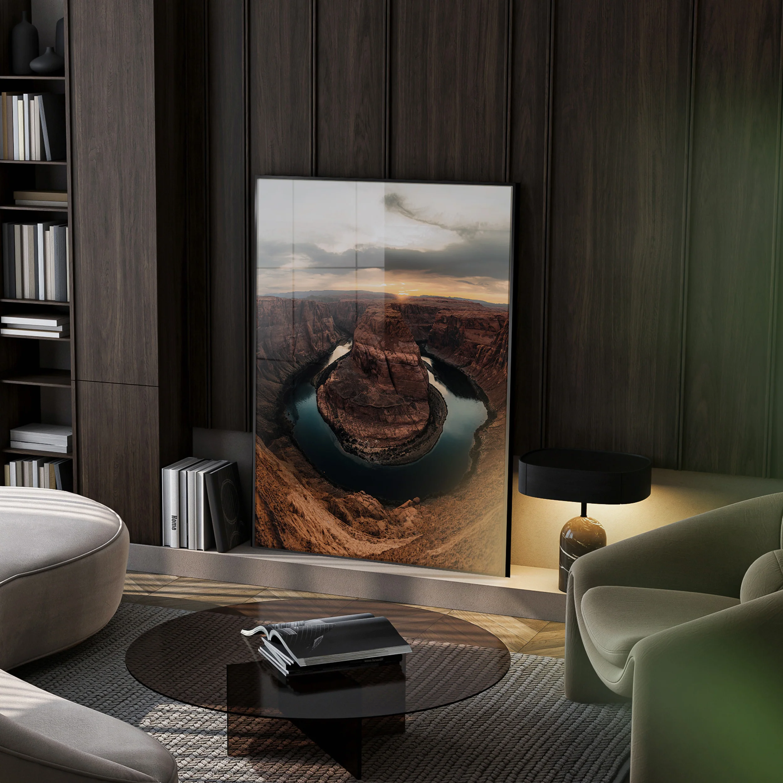 Obraz XL na szkle w ramie Horseshoe Canyon 120x80 cm - Image 5