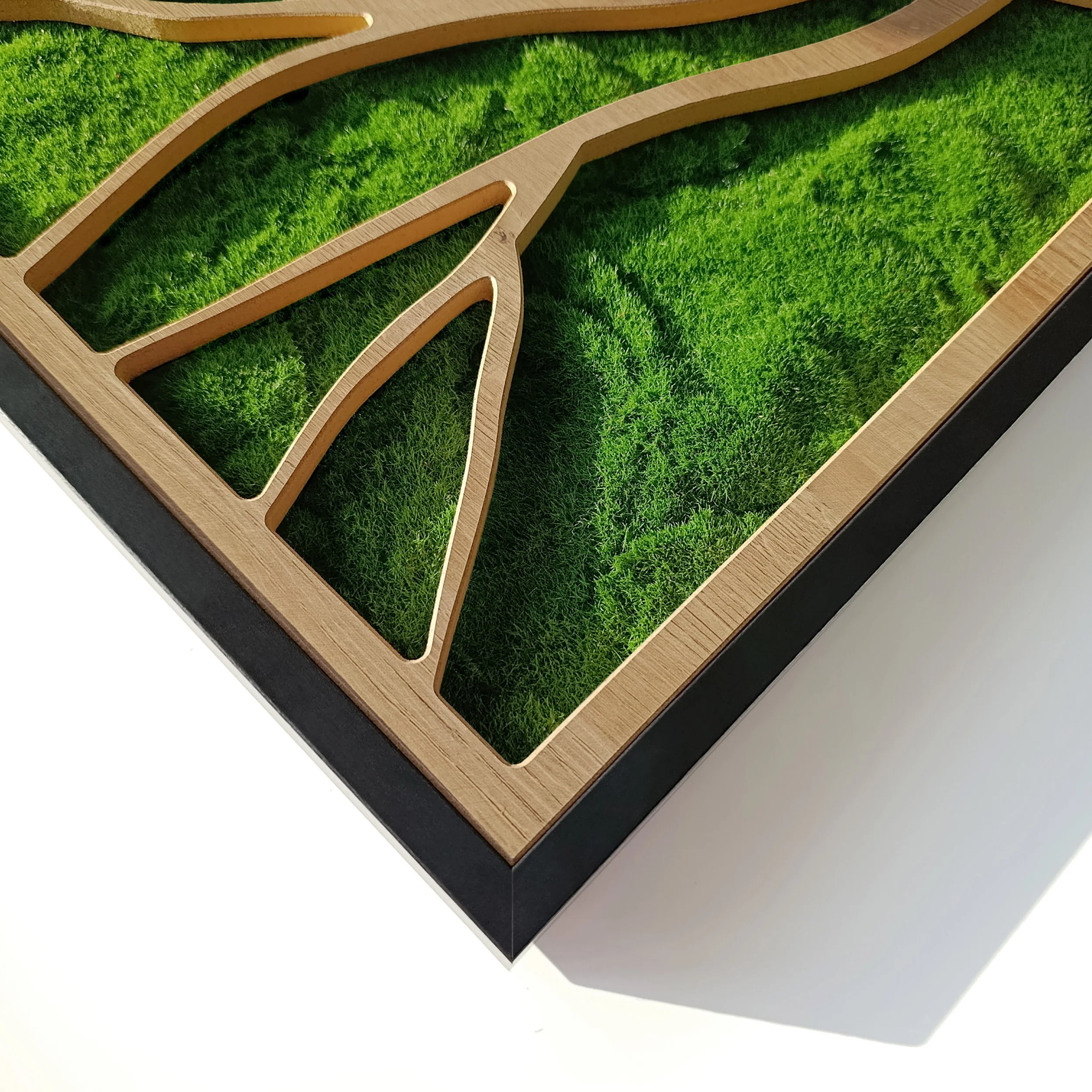 Obraz XL w czarnej ramie ze sztucznym mchem Green Deco Tree I 100x50 cm - Image 4