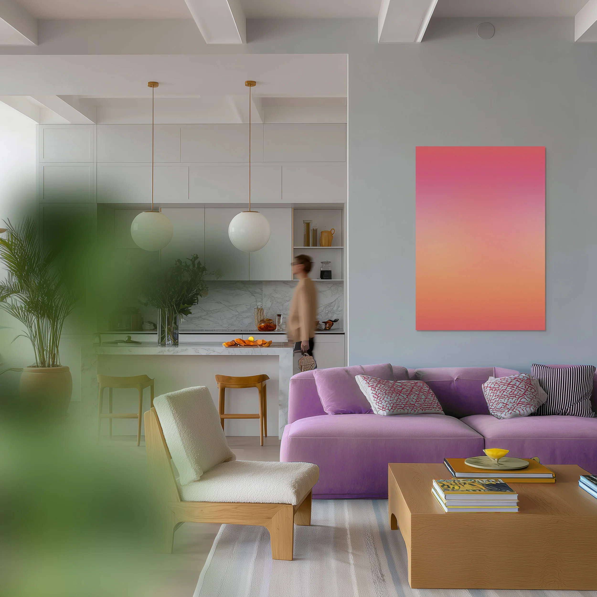 Obraz XL na płótnie Pink Aura 100x70 cm - Image 2